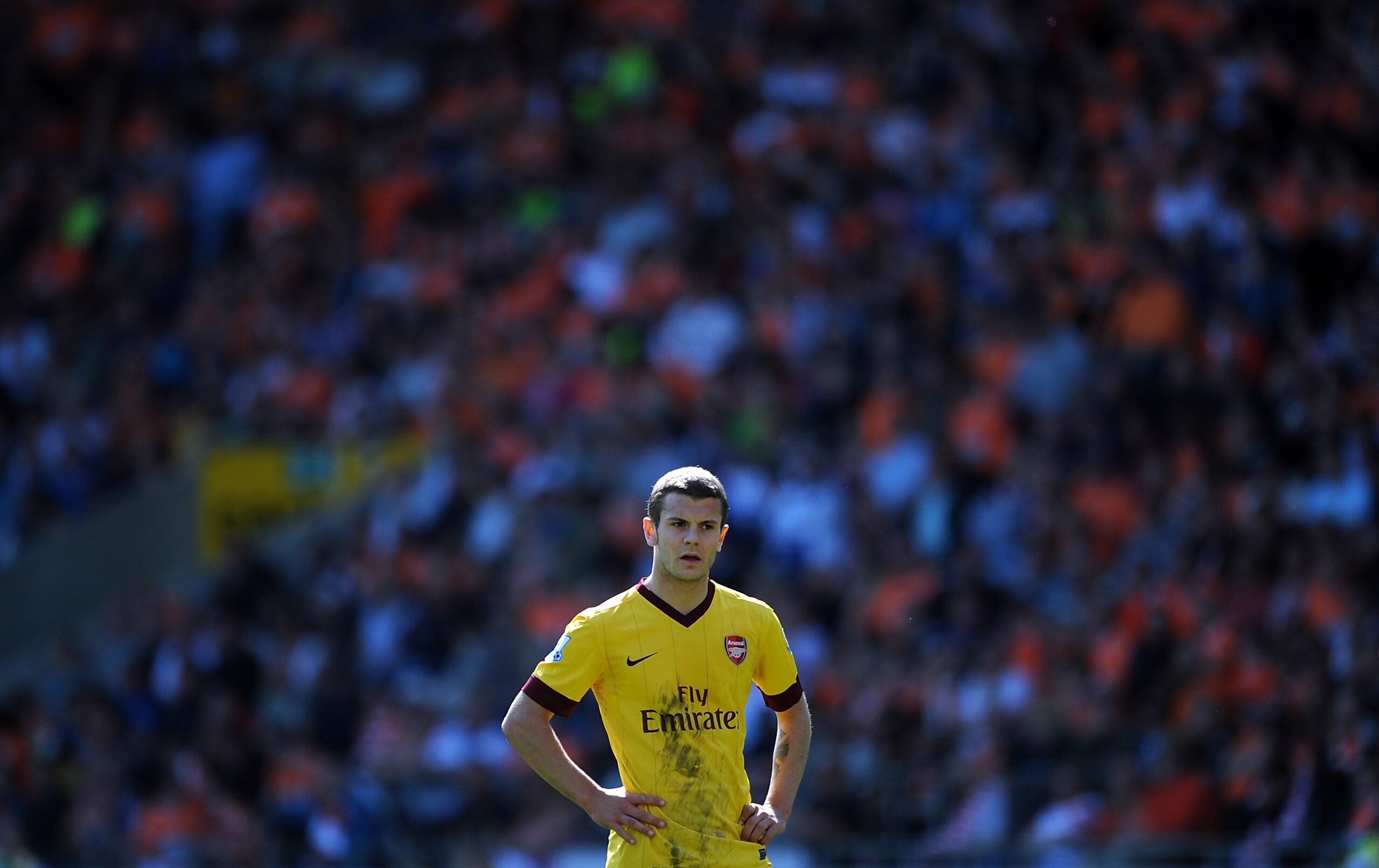 BLACKPOOL, ENGLAND - APRIL 10: Jack Wilshere of Arsenal looks on during the Barclays Premier League match between Blackpool and Arsenal at Bloomfield Road on April 10, 2011 in Blackpool, England. (Photo by Chris Brunskill/Getty Images) BLACKPOOL, ENGLAND - APRIL 10: Jack Wilshere of Arsenal looks on during the Barclays Premier League match between Blackpool and Arsenal at Bloomfield Road on April 10, 2011 in Blackpool, England. (Photo by Chris Brunskill/Getty Images)