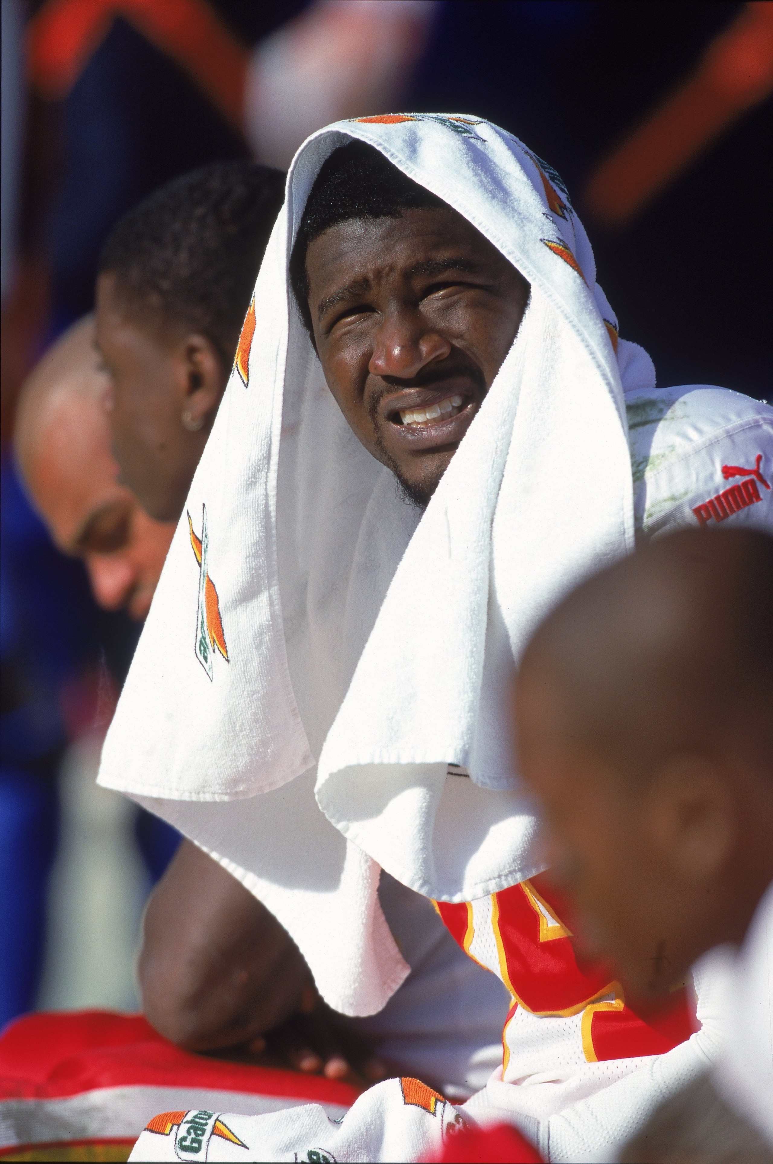 24 Sep 2000:  Sylvester Morris #84 of the Kansas City Chiefs takes a break during the game against the Denver Broncos at the Mile High Stadium in Denver, Colorado. The Chiefs defeated the Broncos 24-22.Mandatory Credit: Brian Bahr  /Allsport