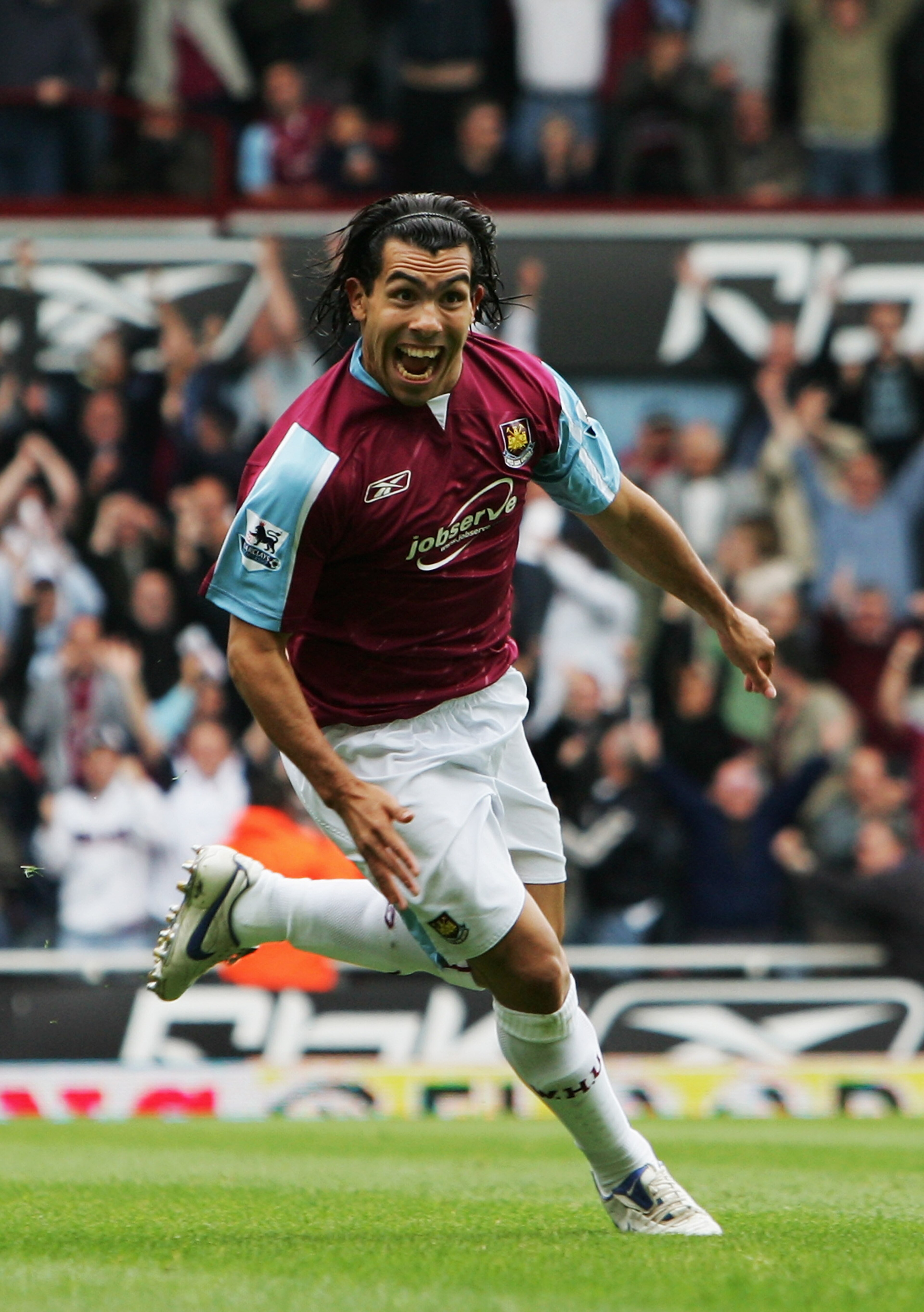 LONDON - MAY 05: Carlos Tevez of West Ham United celebrates scoring during the Barclays Premiership match between West Ham United and Bolton Wanderers at Upton Park on May 5, 2007 in London, England. (Photo by Chris Lee/Getty Images) LONDON - MAY 05: Carlos Tevez of West Ham United celebrates scoring during the Barclays Premiership match between West Ham United and Bolton Wanderers at Upton Park on May 5, 2007 in London, England. (Photo by Chris Lee/Getty Images)