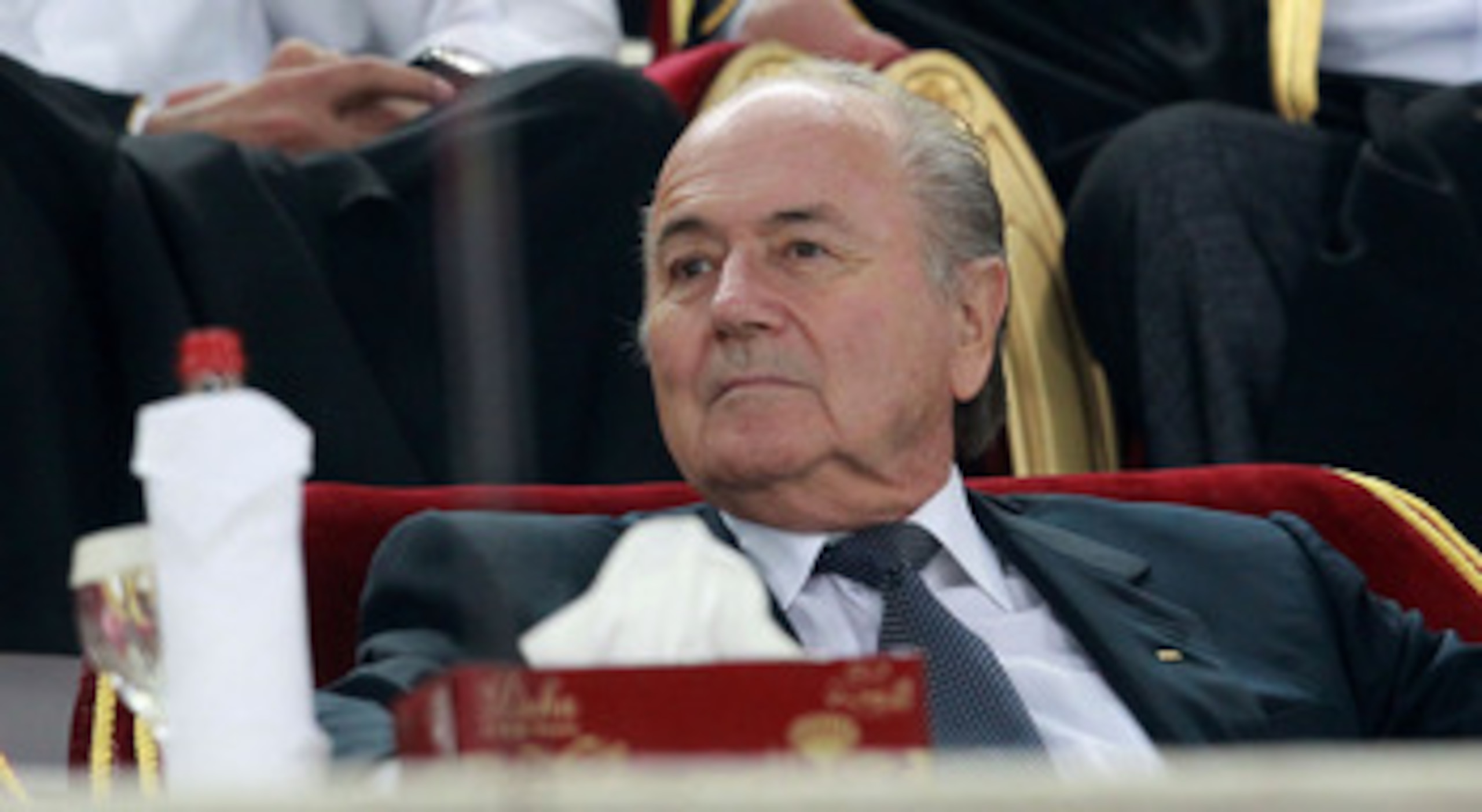 DOHA, QATAR - JANUARY 07: FIFA president Joseph Blatter looks on prior to the AFC Asian Cup Group A match between Qatar and Uzbekistan at Khalifa Stadium on January 7, 2011 in Doha, Qatar. (Photo by Robert Cianflone/Getty Images) DOHA, QATAR - JANUARY 07: FIFA president Joseph Blatter looks on prior to the AFC Asian Cup Group A match between Qatar and Uzbekistan at Khalifa Stadium on January 7, 2011 in Doha, Qatar. (Photo by Robert Cianflone/Getty Images)
