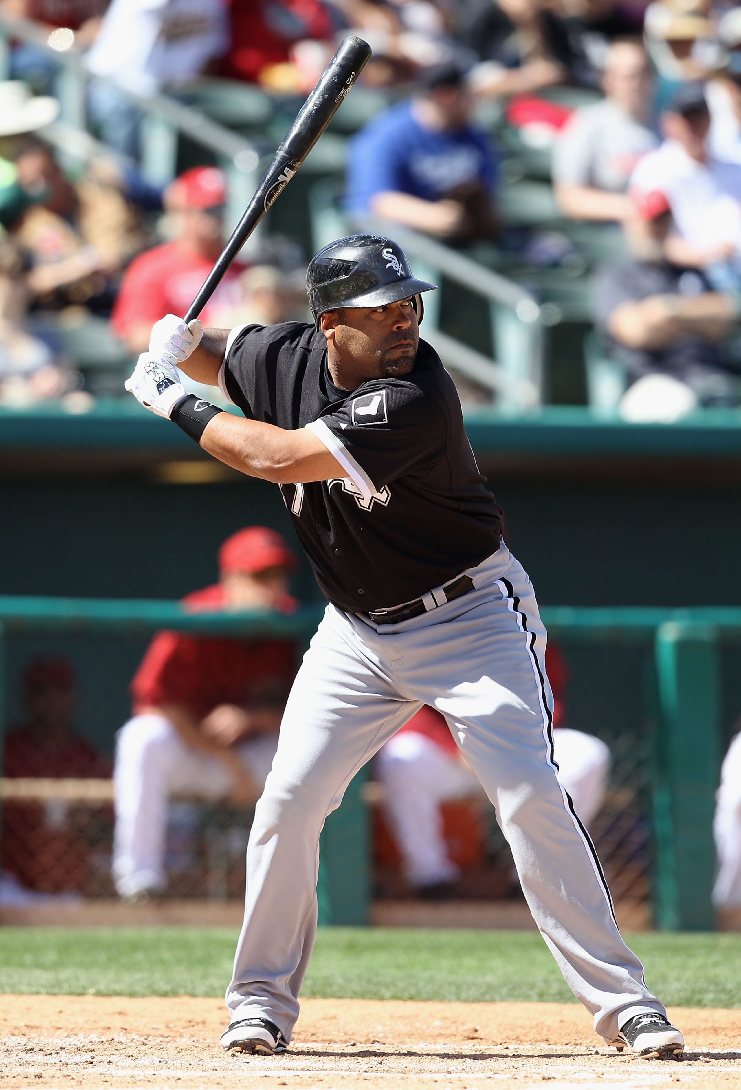 TUCSON, AZ - MARCH 07:  Ramon Castro #27 of the Chicago White Sox bats against the Arizona Diamondbacks during the spring training game at Kino Veterans Memorial Stadium on March 7, 2011 in Tucson, Arizona.  (Photo by Christian Petersen/Getty Images)