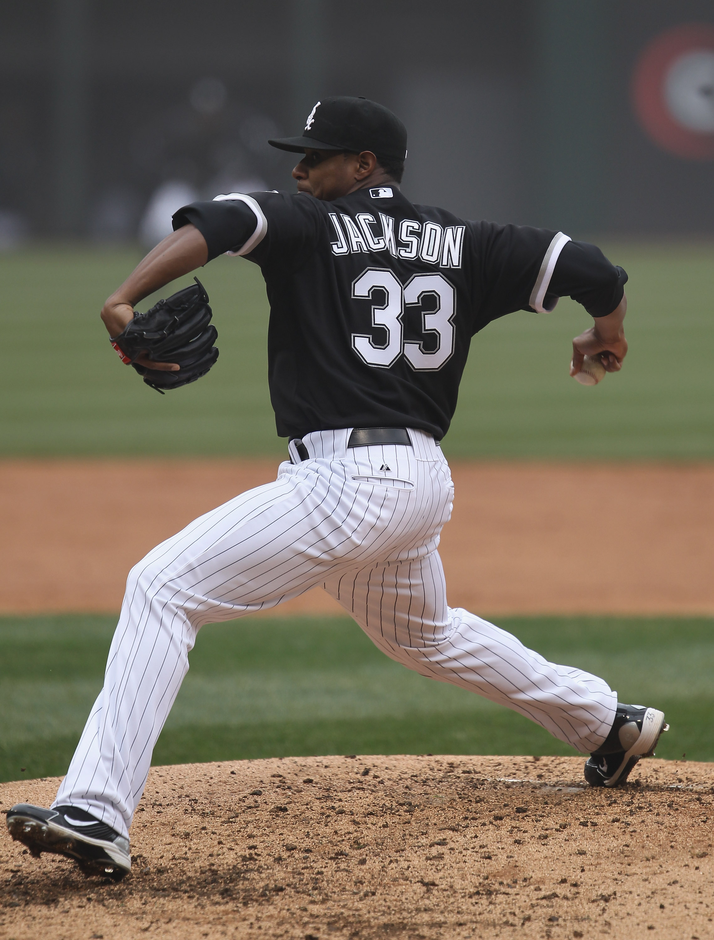 CHICAGO, IL - APRIL 07: Starting pitcher Edwin Jackson #33 of the Chicago White Sox delivers the ball against the Tampa Bay Rays during the home opener at U.S. Cellular Field on April 7, 2011 in Chicago, Illinois. The White Sox defeated the Rays 5-1. (Pho