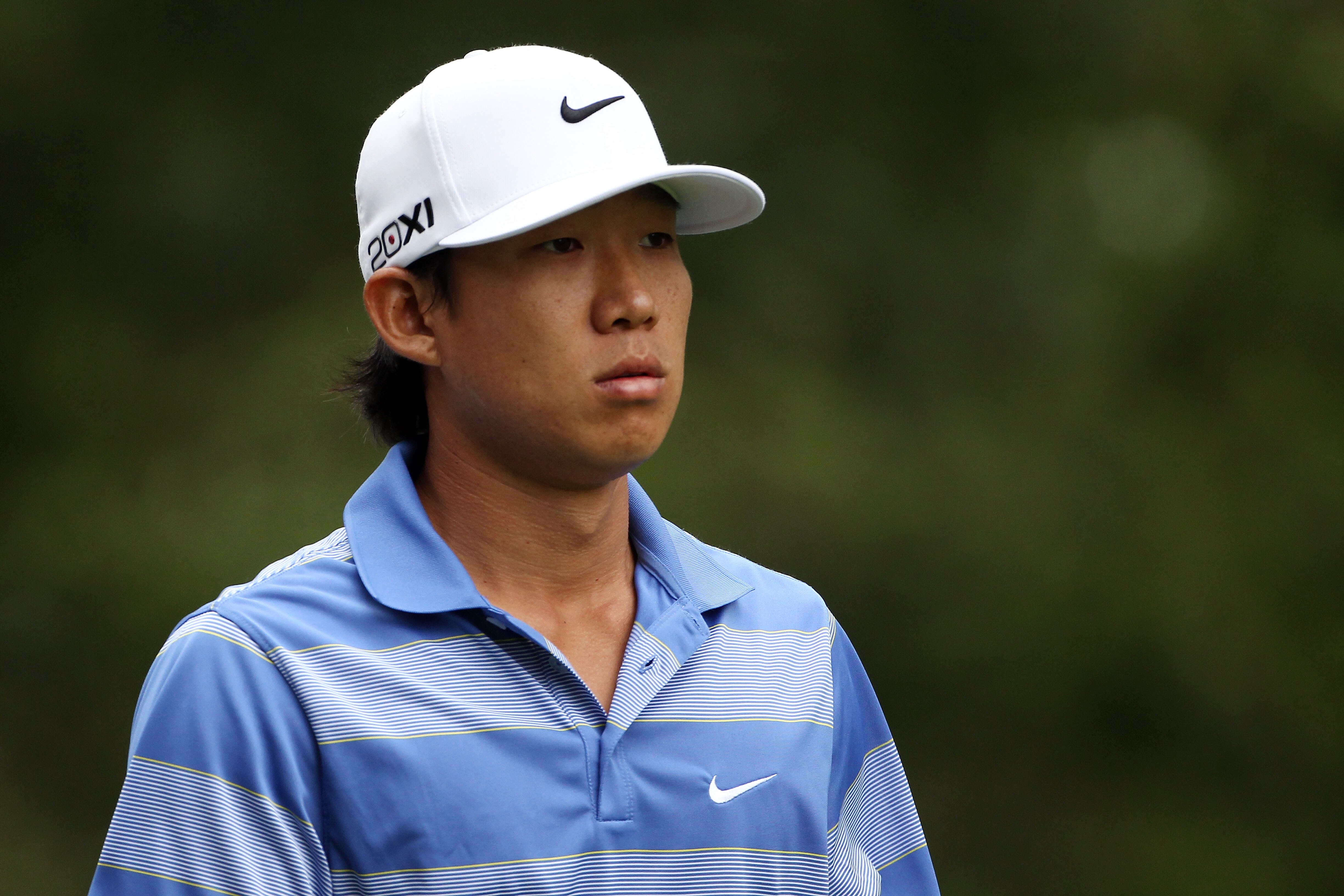 AUGUSTA, GA - APRIL 08:  Anthony Kim looks on from the second tee during the second round of the 2011 Masters Tournament at Augusta National Golf Club on April 8, 2011 in Augusta, Georgia.  (Photo by Andrew Redington/Getty Images)
