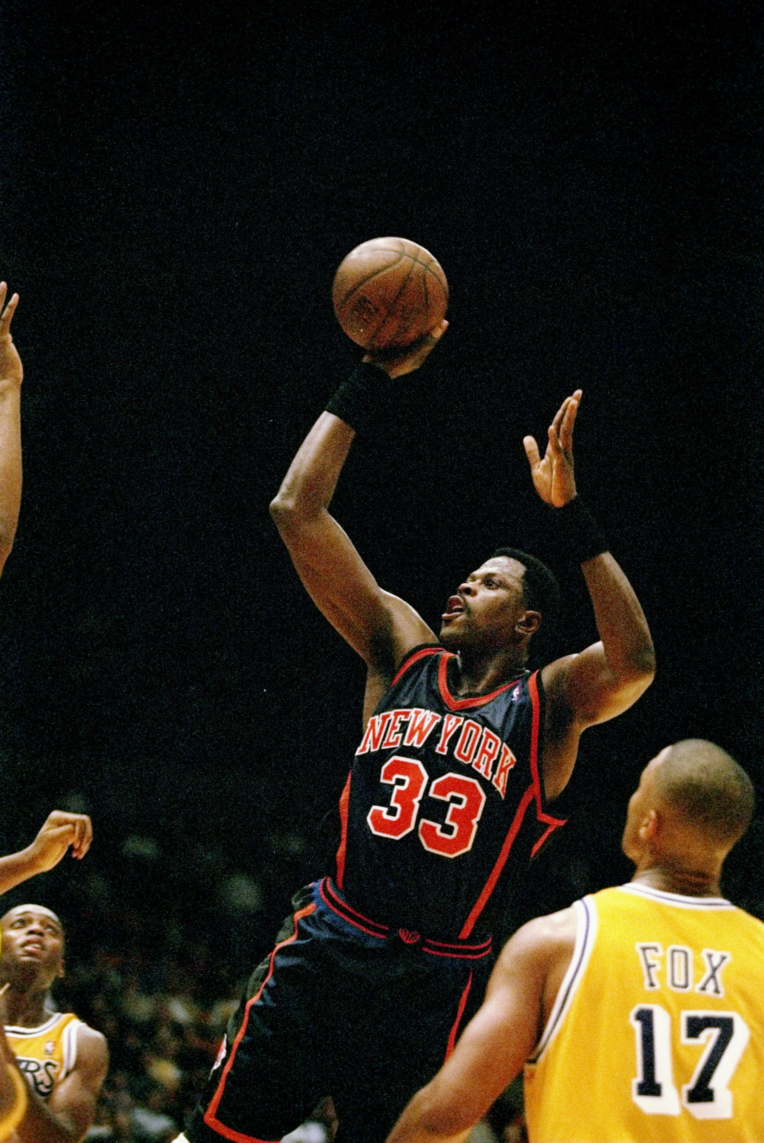 7 Nov 1997: Center Patrick Ewing of the New York Knicks shoots the ball during a game against the Los Angeles Lakers at the Great Western Forum in Inglewood, California. The Lakers won the game 99-94. Mandatory Credit: Jed Jacobsohn /Allsport 7 Nov 1997: Center Patrick Ewing of the New York Knicks shoots the ball during a game against the Los Angeles Lakers at the Great Western Forum in Inglewood, California. The Lakers won the game 99-94. Mandatory Credit: Jed Jacobsohn /Allsport