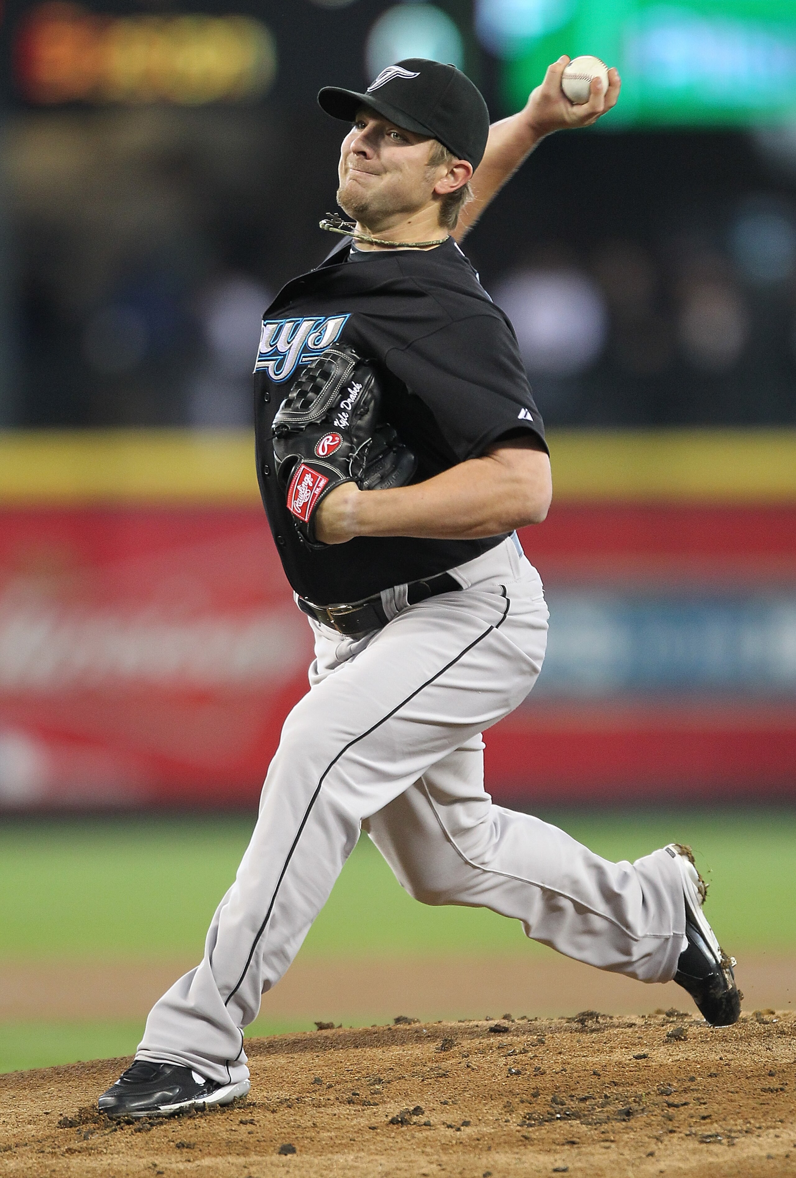 SEATTLE, WA - APRIL 13:  Starting pitcher Kyle Drabek #4 of the Toronto Blue Jays pitches against the Seattle Mariners at Safeco Field on April 13, 2011 in Seattle, Washington. (Photo by Otto Greule Jr/Getty Images)