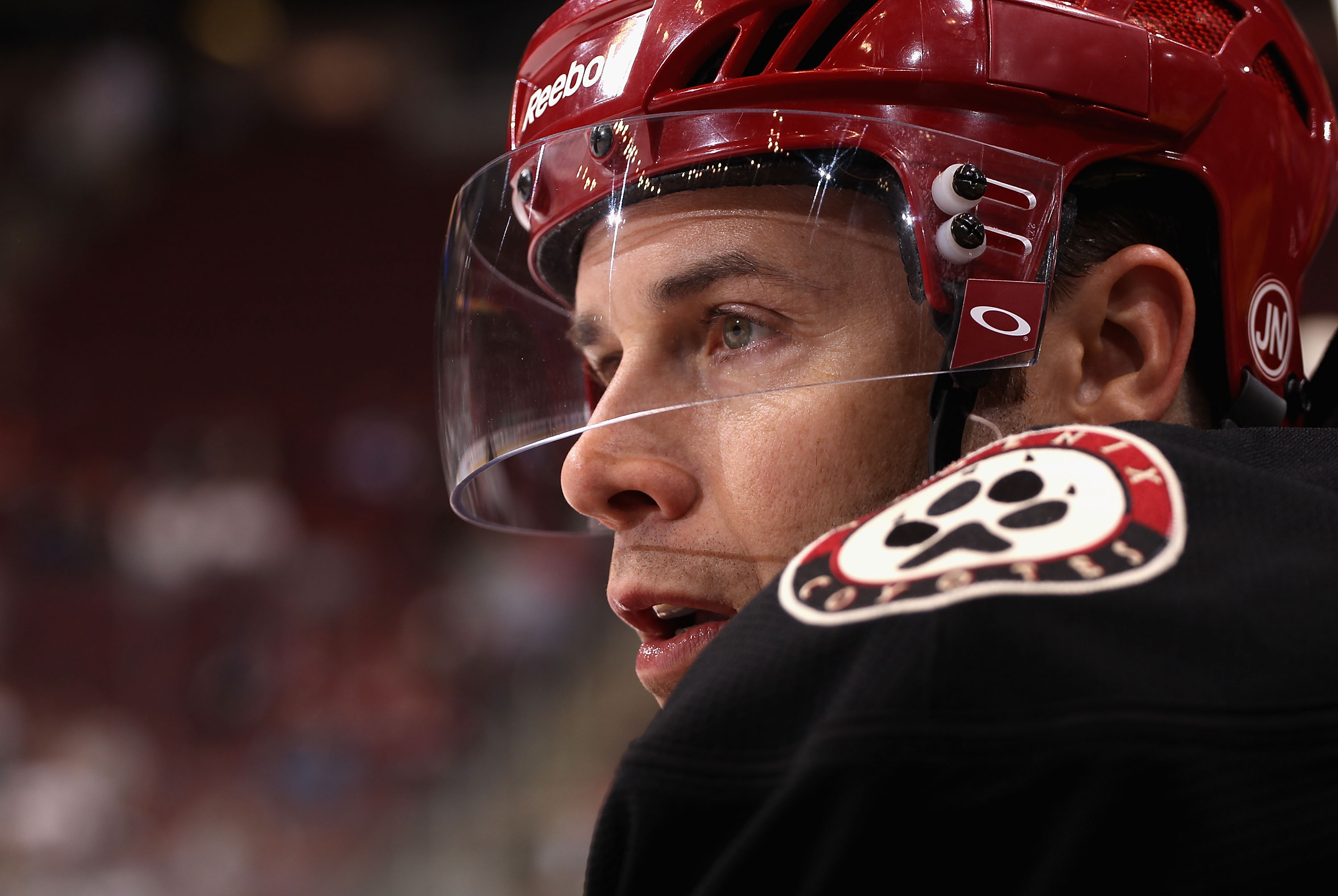 GLENDALE, AZ - MARCH 24:  Ray Whitney #13 of the Phoenix Coyotes watches from the bench during the NHL game against the Columbus Blue Jackets at Jobing.com Arena on March 24, 2011 in Glendale, Arizona. The Coyotes defeated the Blue Jackets 3-0.  (Photo by