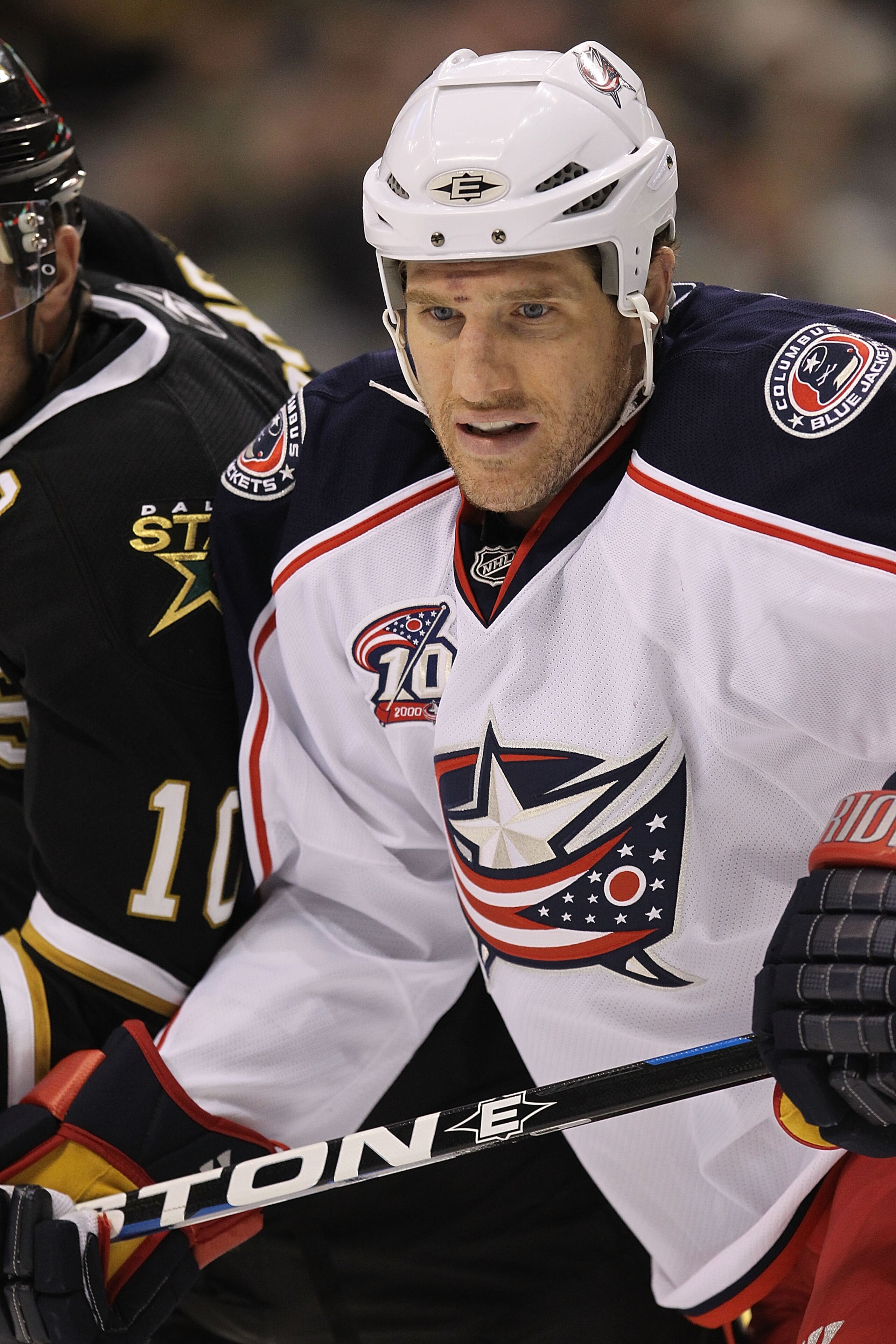 DALLAS, TX - FEBRUARY 13:  Right wing Chris Clark #71 of the Columbus Blue Jackets at American Airlines Center on February 13, 2011 in Dallas, Texas.  (Photo by Ronald Martinez/Getty Images)