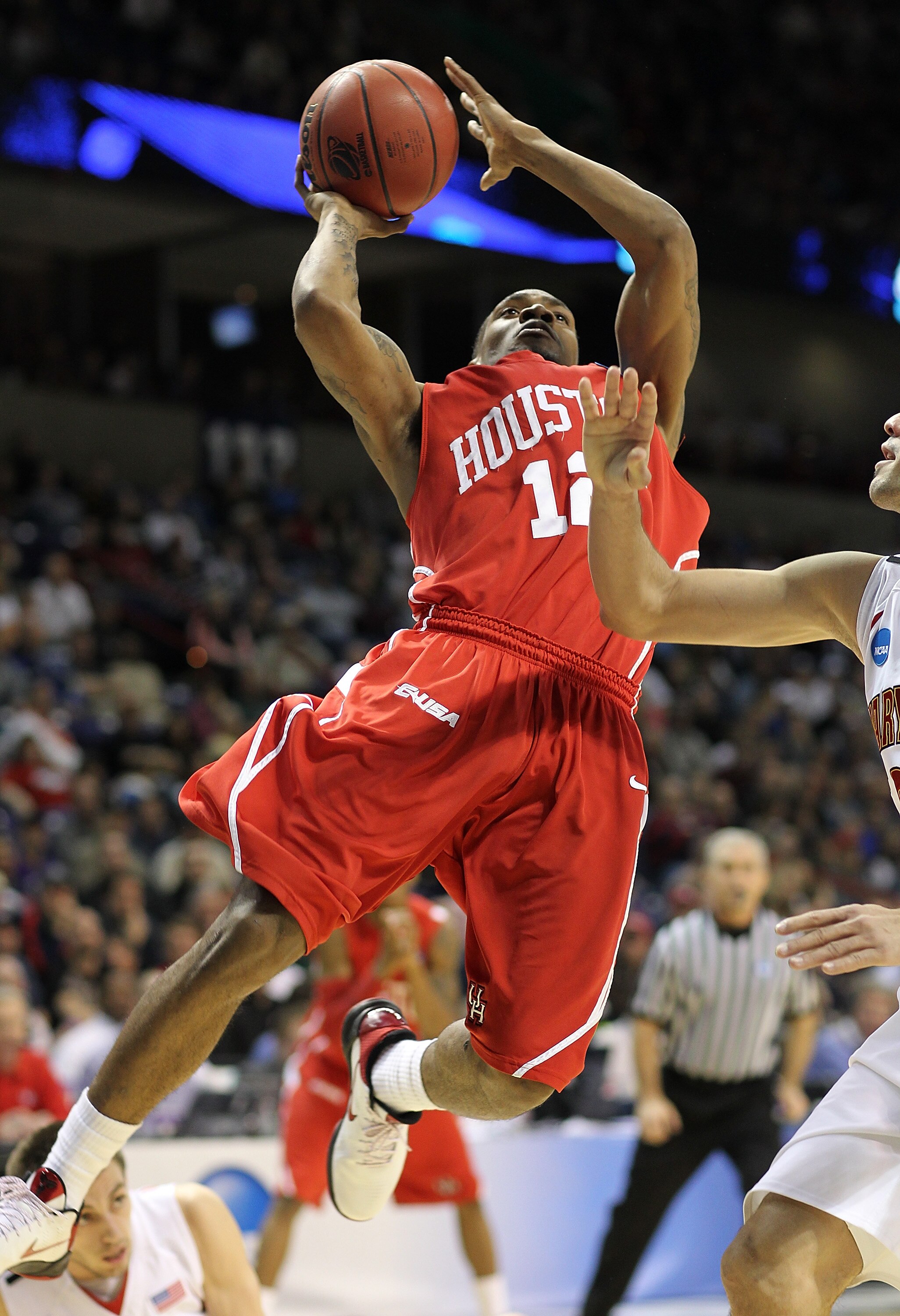 SPOKANE - MARCH 19:  Aubrey Coleman #12 of the Houston Cougars shoots against the Maryland Terrapins during the first round of the 2010 NCAA men's basketball tournament at the Spokane Arena on March 19, 2010 in Spokane, Washington. (Photo by Otto Greule J