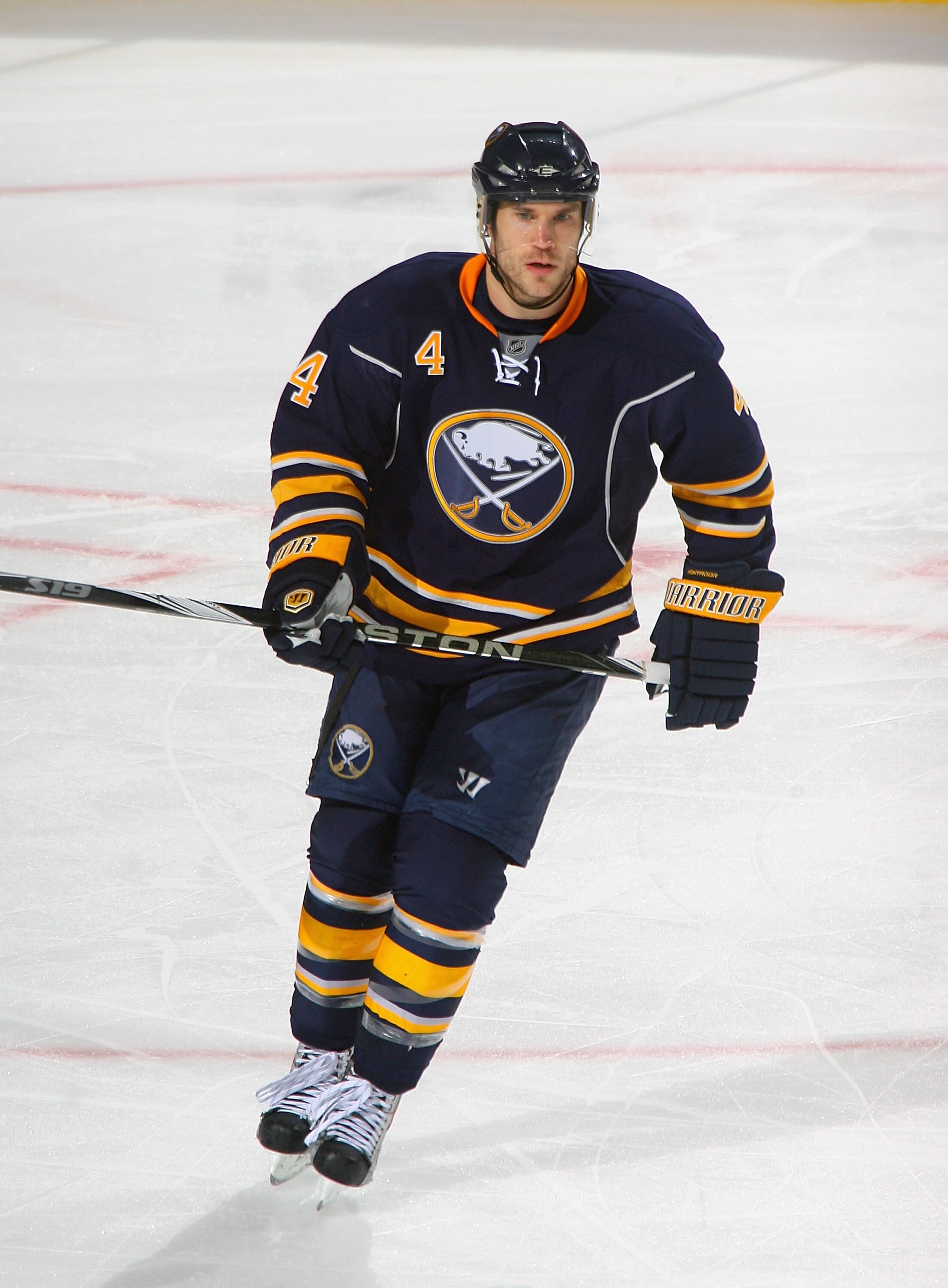 BUFFALO, NY - FEBRUARY 25: Steve Montador #4 of the Buffalo Sabres skates against the Ottawa Senators at HSBC Arena on February 25, 2011 in Buffalo, New York. Buffalo won 4-2.  (Photo by Rick Stewart/Getty Images)