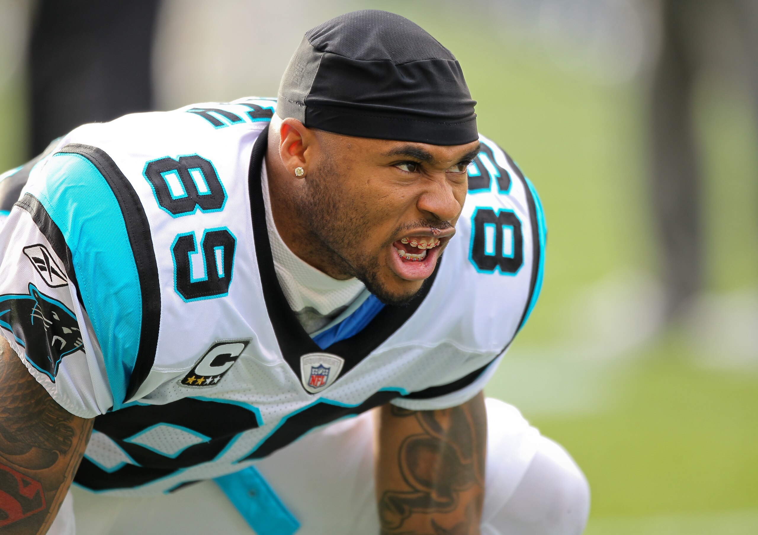 SEATTLE - DECEMBER 05:  Wide receiver Steve Smith #89 of the Carolina Panthers looks on during warmups prior to the game against the Seattle Seahawks at Qwest Field on December 5, 2010 in Seattle, Washington. The Seahawks won, 31-14. (Photo by Otto Greule