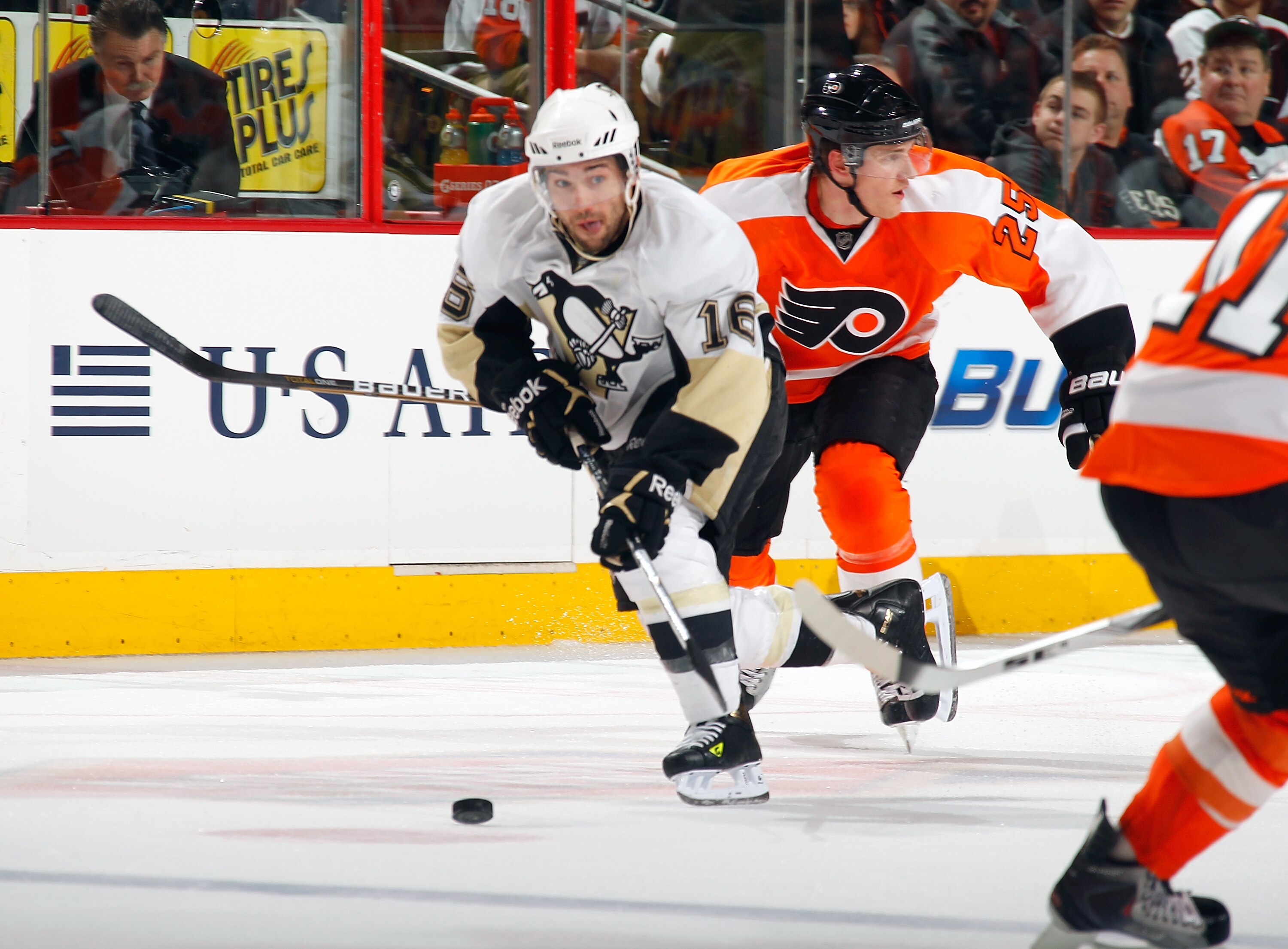 PHILADELPHIA - MARCH 24:  Chris Conner #16 of the Pittsburgh Penguins in action against the Philadelphia Flyers on March 24, 2011 at the Wells Fargo Center in Philadelphia, Pennsylvania.  (Photo by Lou Capozzola/Getty Images)