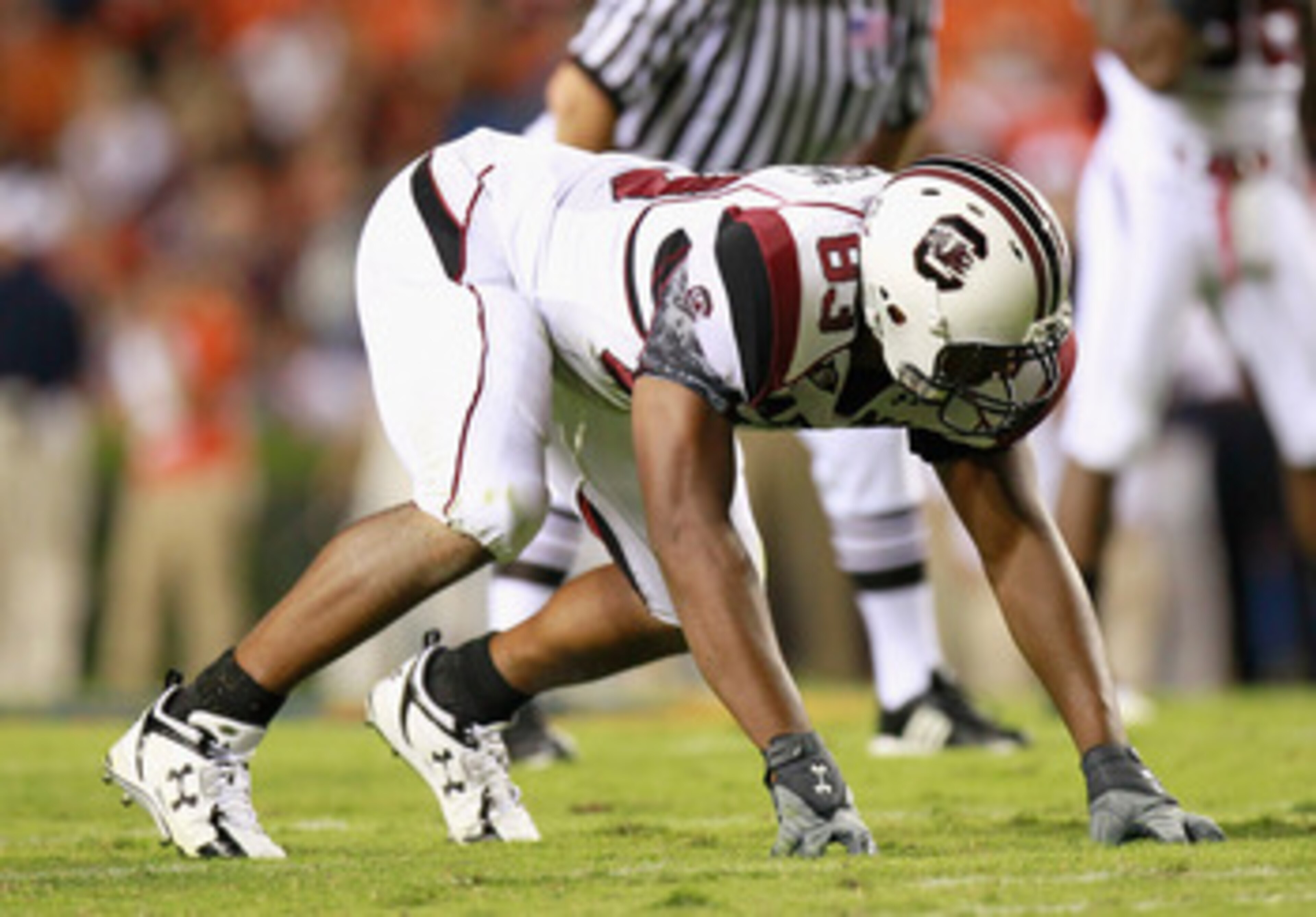 AUBURN, AL - SEPTEMBER 25:  Cliff Matthews #83 of the South Carolina Gamecocks against the Auburn Tigers at Jordan-Hare Stadium on September 25, 2010 in Auburn, Alabama.  (Photo by Kevin C. Cox/Getty Images)