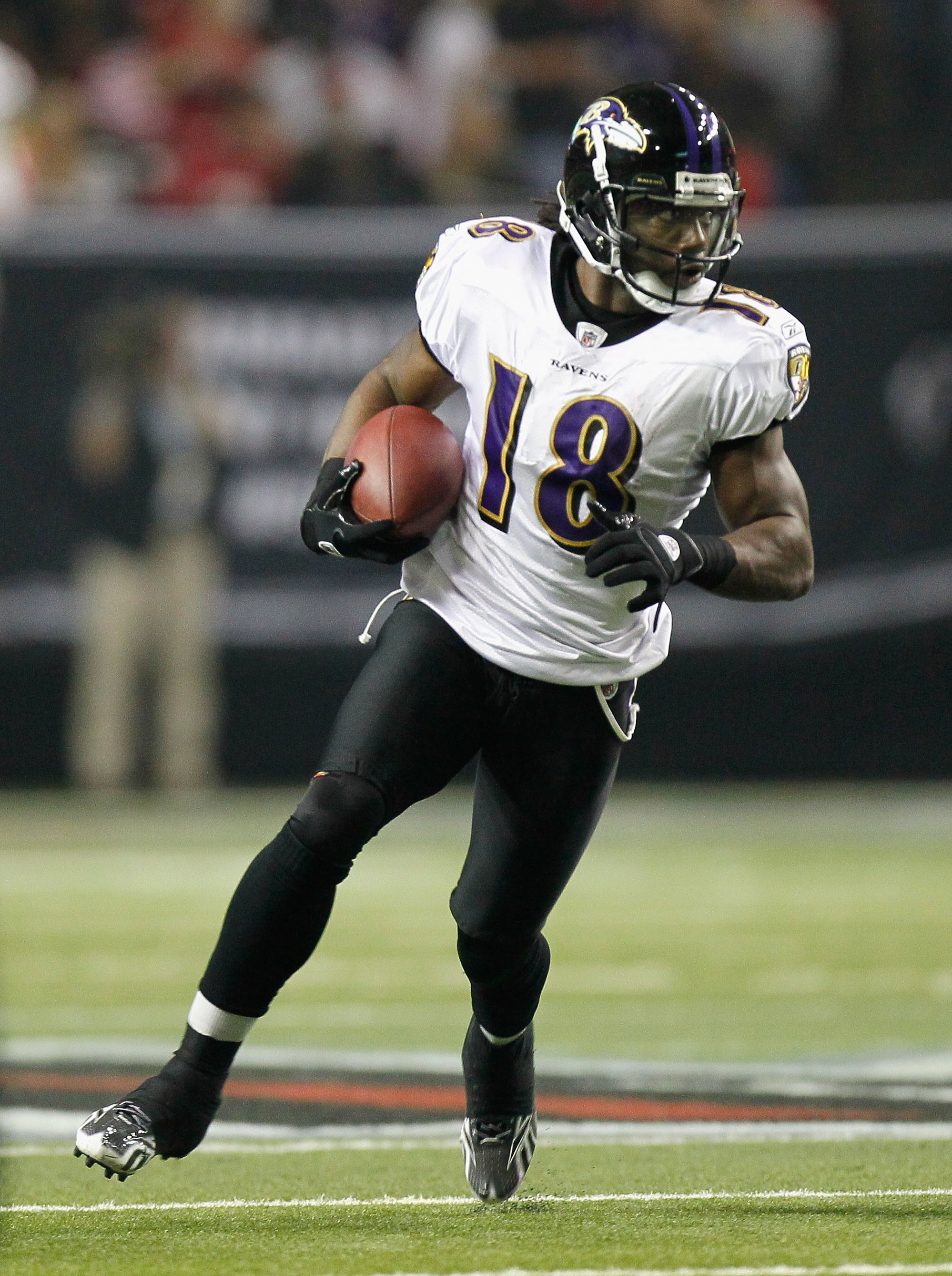 ATLANTA - NOVEMBER 11:  Donte' Stallworth #18 of the Baltimore Ravens against the Atlanta Falcons at Georgia Dome on November 11, 2010 in Atlanta, Georgia.  (Photo by Kevin C. Cox/Getty Images)