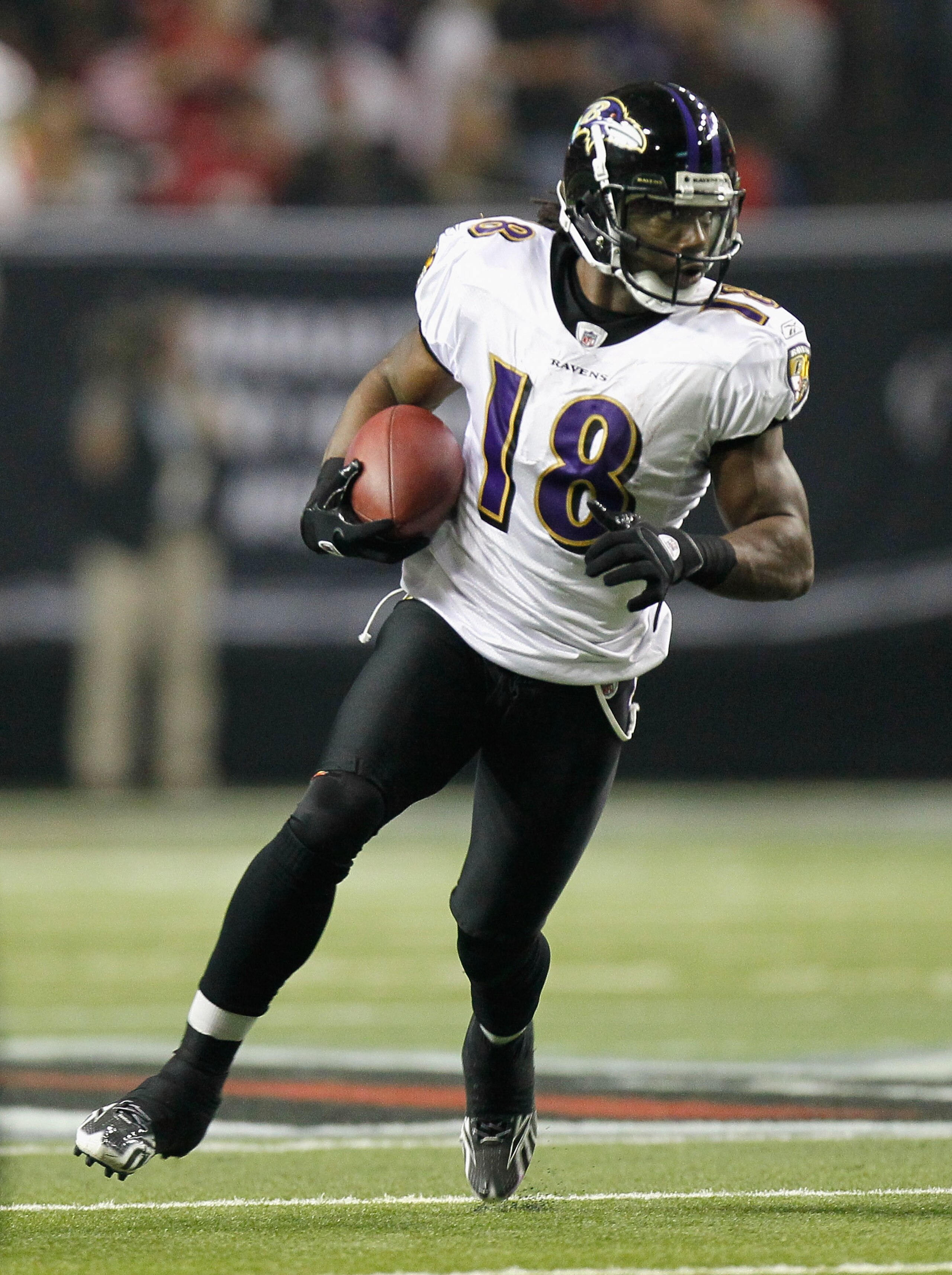 ATLANTA - NOVEMBER 11:  Donte' Stallworth #18 of the Baltimore Ravens against the Atlanta Falcons at Georgia Dome on November 11, 2010 in Atlanta, Georgia.  (Photo by Kevin C. Cox/Getty Images)
