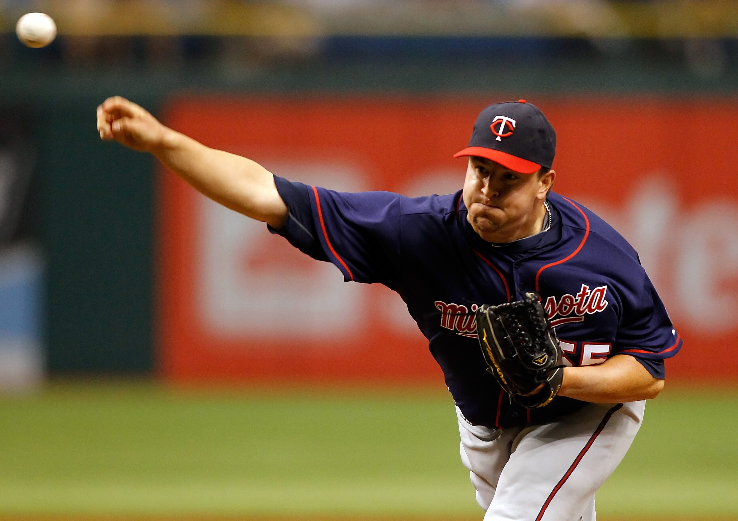 ST. PETERSBURG, FL - APRIL 17:  Pitcher Matt Capps #55 of the Minnesota Twins closes out the ninth inning against the Tampa Bay Rays at Tropicana Field on April 17, 2011 in St. Petersburg, Florida.  (Photo by J. Meric/Getty Images)