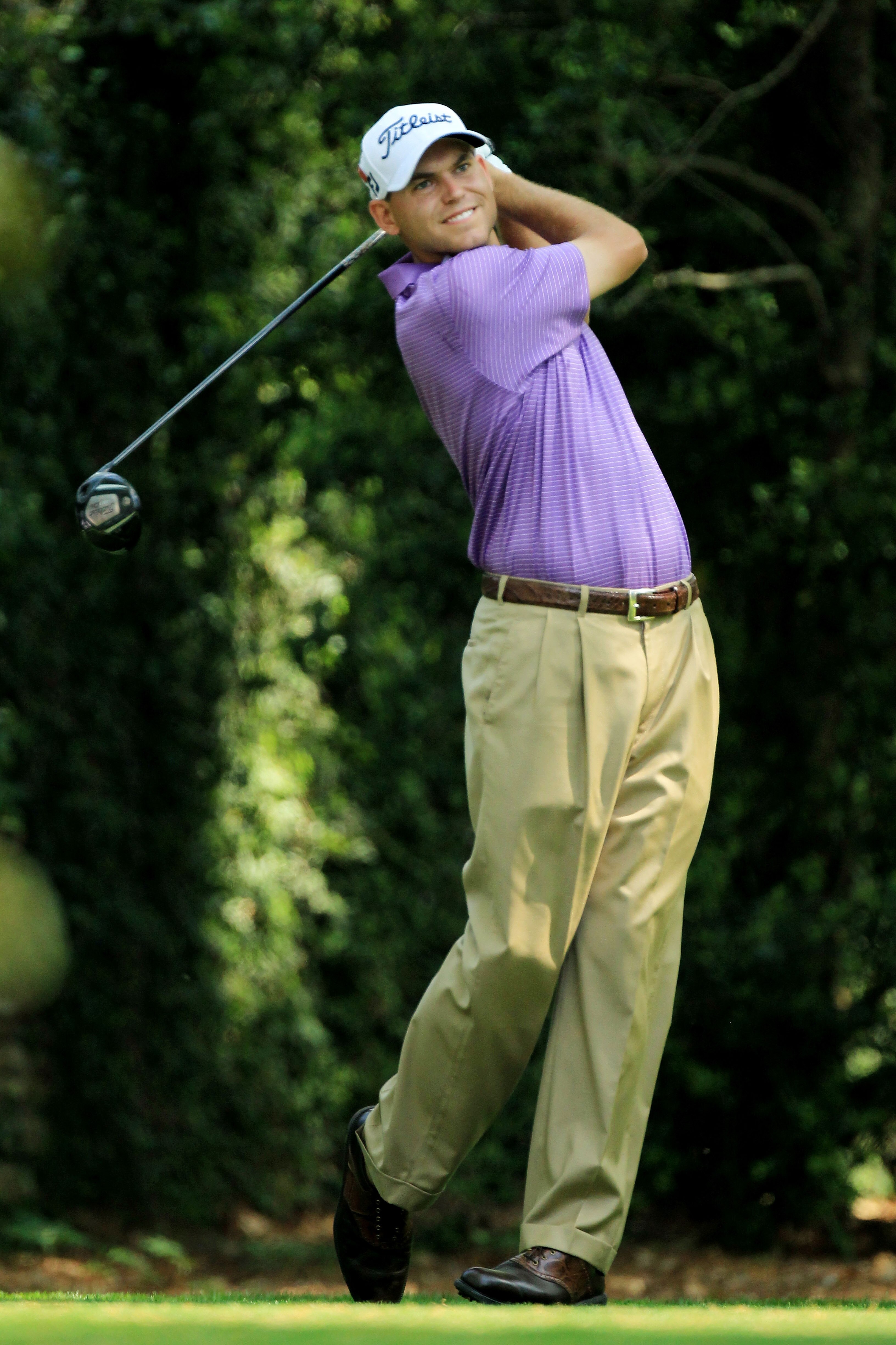 AUGUSTA, GA - APRIL 09:  Bill Haas hits his tee shot on the second hole during the third round of the 2011 Masters Tournament at Augusta National Golf Club on April 9, 2011 in Augusta, Georgia.  (Photo by David Cannon/Getty Images)