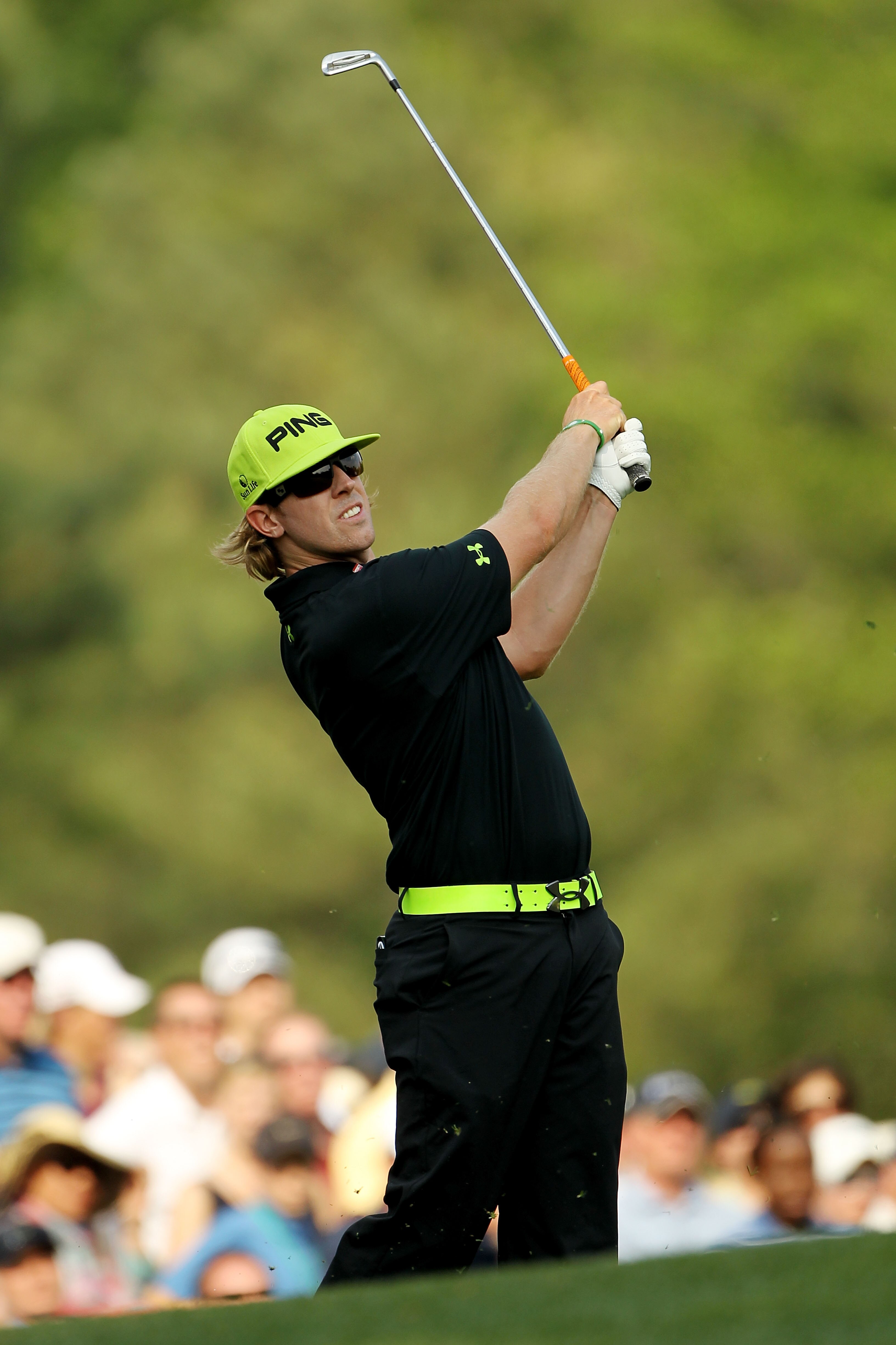 AUGUSTA, GA - APRIL 08:  Hunter Mahan hits his tee shot on the 12th hole during the second round of the 2011 Masters Tournament at Augusta National Golf Club on April 8, 2011 in Augusta, Georgia.  (Photo by Jamie Squire/Getty Images)