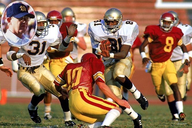 Tim Brown's 56-yard punt return set up the winning FG