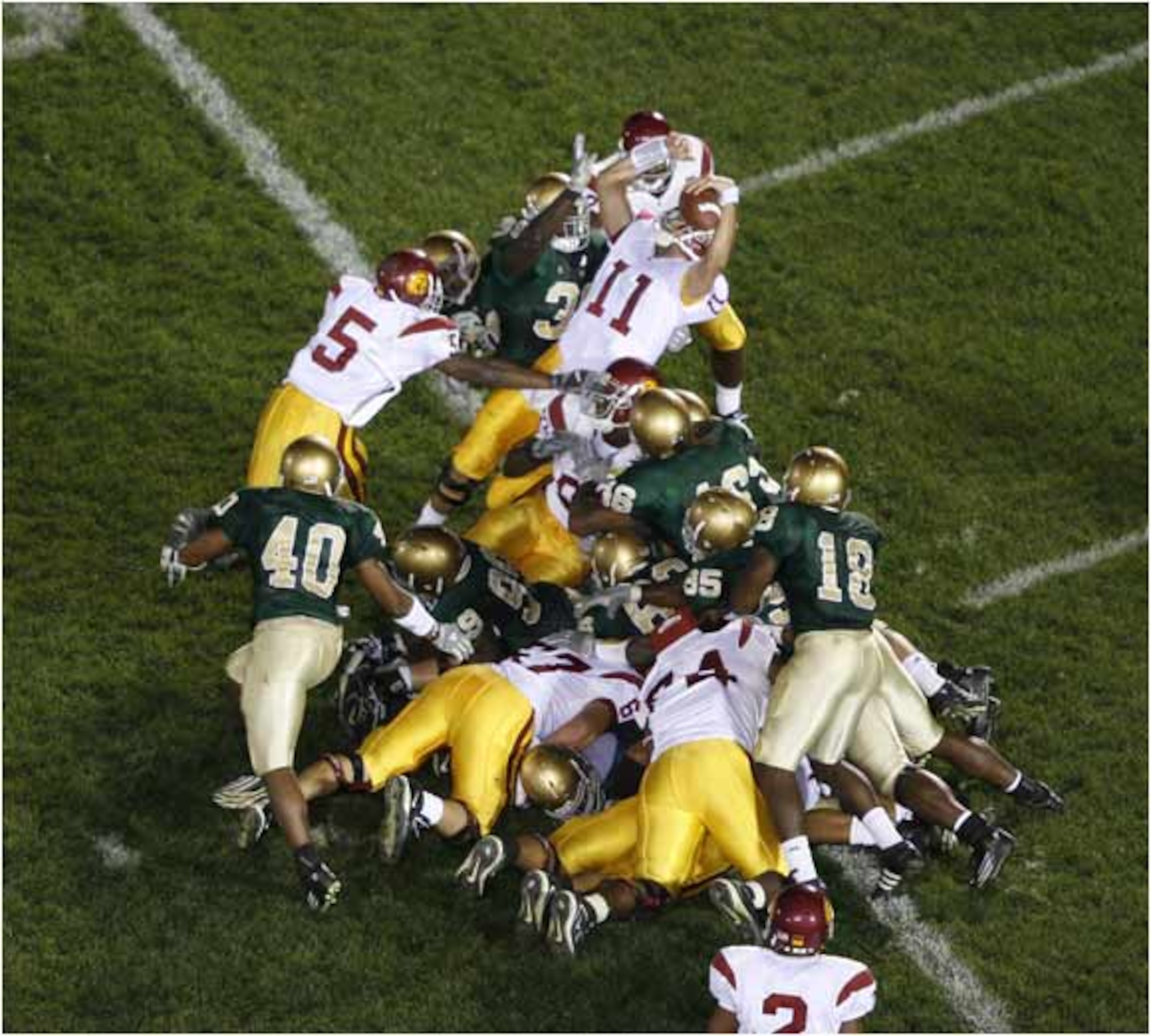 "The Bush Push" for a QB Matt Leinhard winning TD