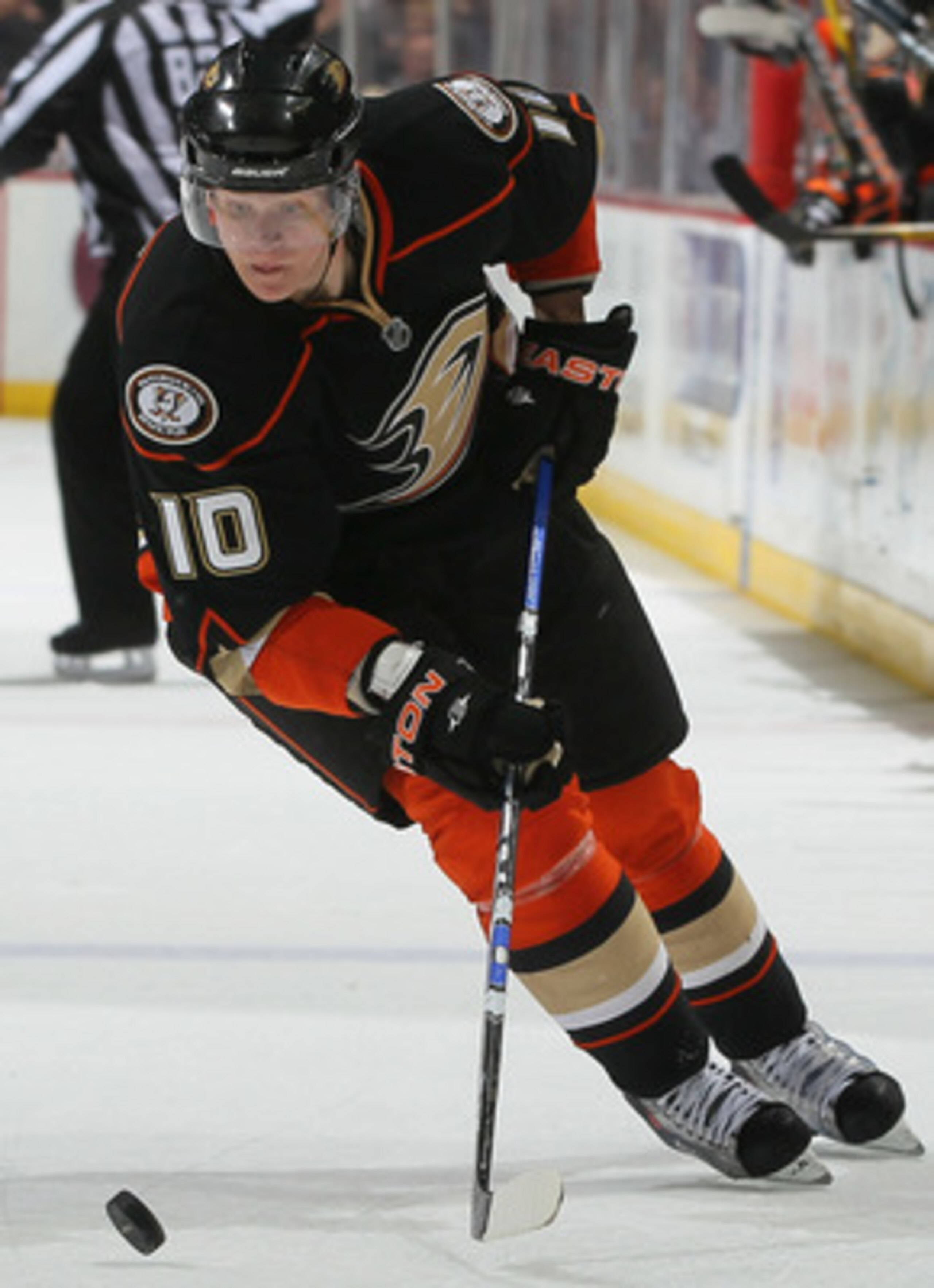 ANAHEIM, CA - APRIL 13:  Corey Perry #10 of the Anaheim Ducks skates against the Nashville Predators in Game One of the Western Conference Quarterfinals during the 2011 NHL Stanley Cup Playoffs at Honda Center on April 13, 2011 in Anaheim, California. The
