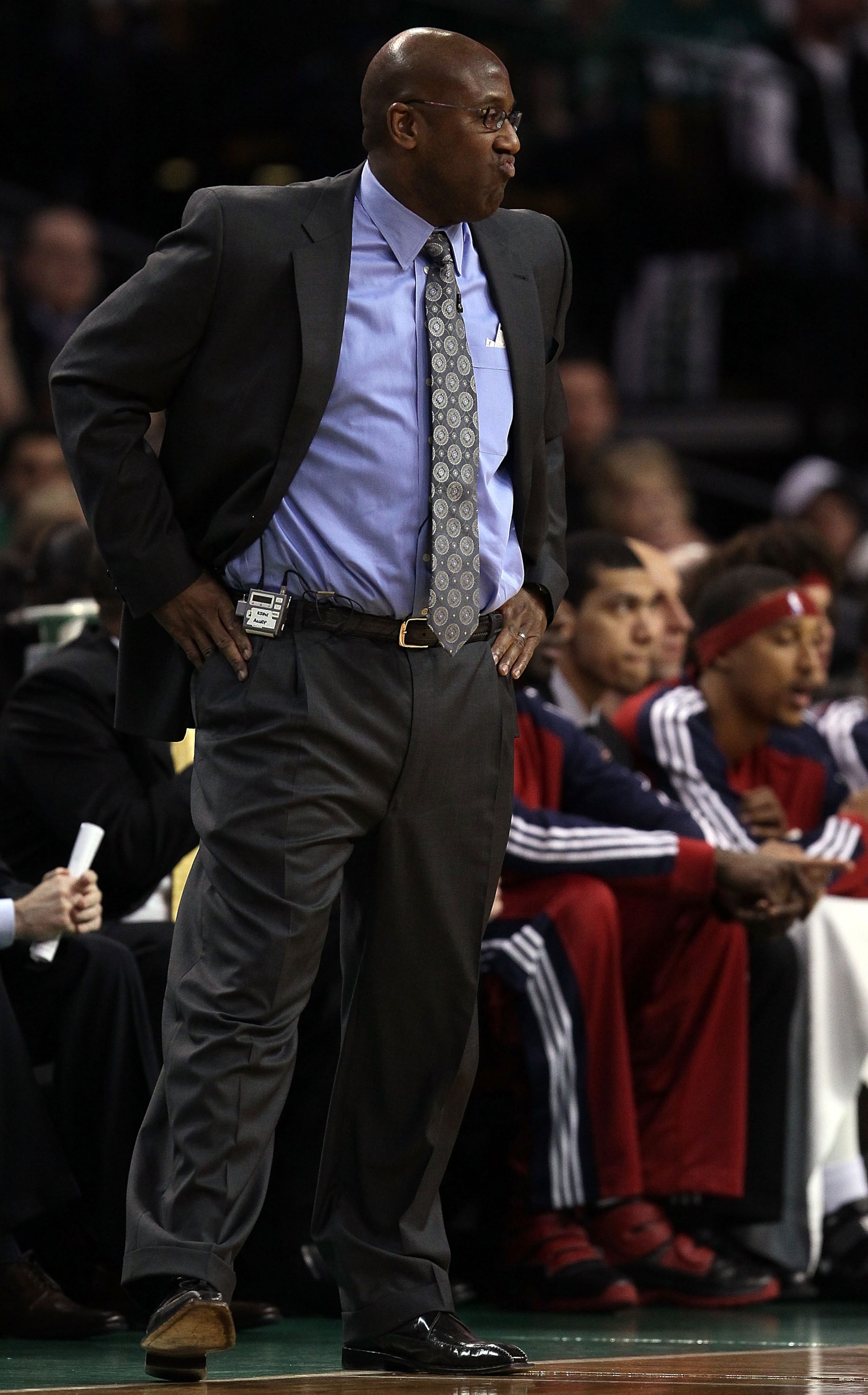 BOSTON - MAY 13: Head coach Mike Brown of the Cleveland Cavaliers reacts to a call against one of his players in the first half against the Boston Celtics during Game Six of the Eastern Conference Semifinals of the 2010 NBA playoffs at TD Garden on May 1 BOSTON - MAY 13: Head coach Mike Brown of the Cleveland Cavaliers reacts to a call against one of his players in the first half against the Boston Celtics during Game Six of the Eastern Conference Semifinals of the 2010 NBA playoffs at TD Garden on May 1