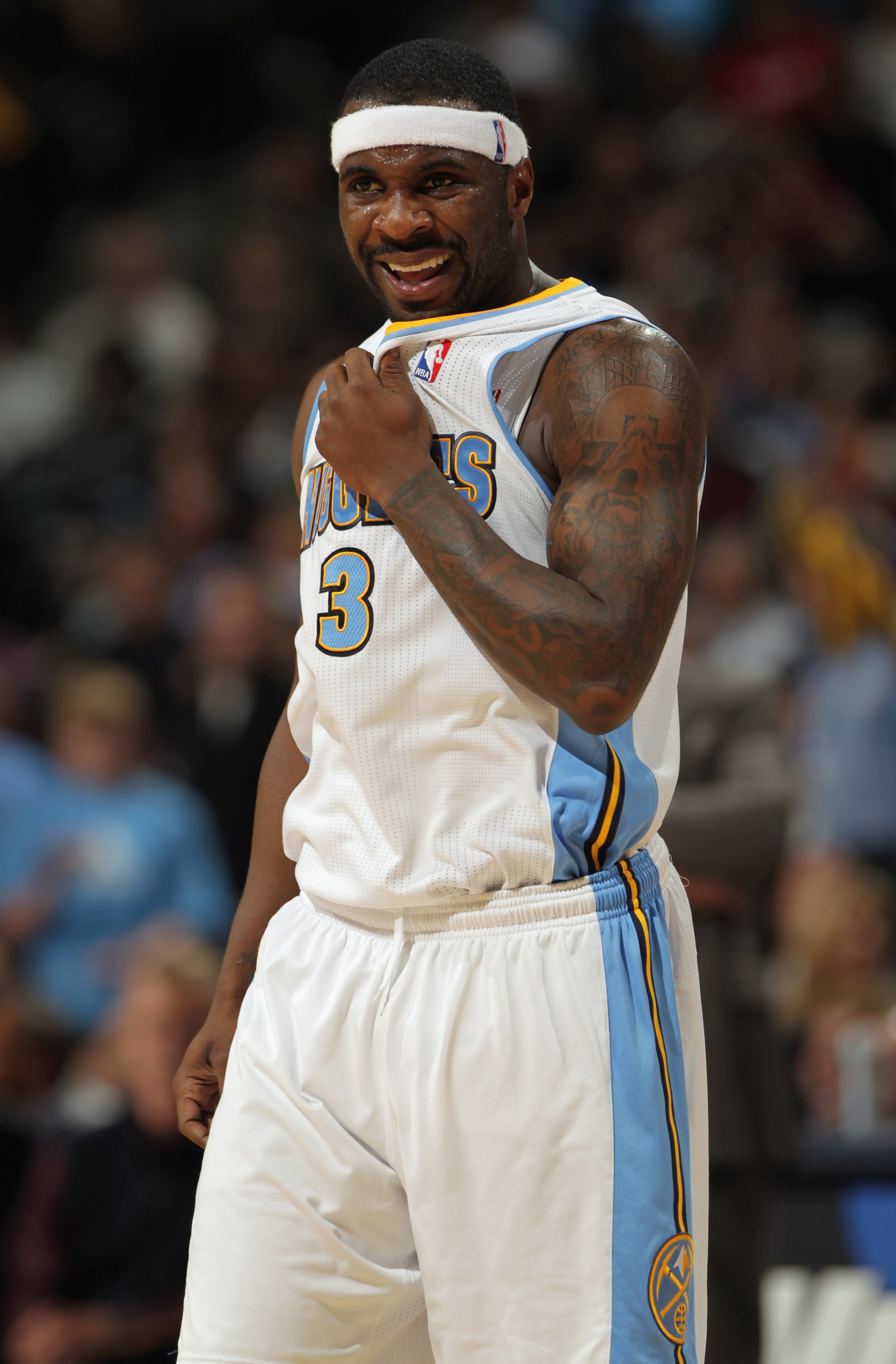 DENVER, CO - MARCH 23:  Ty Lawson #3 of the Denver Nuggets looks on against the San Antonio Spurs at the Pepsi Center on March 23, 2011 in Denver, Colorado. The Nuggets defeated the Spurs 115-112. NOTE TO USER: User expressly acknowledges and agrees that,