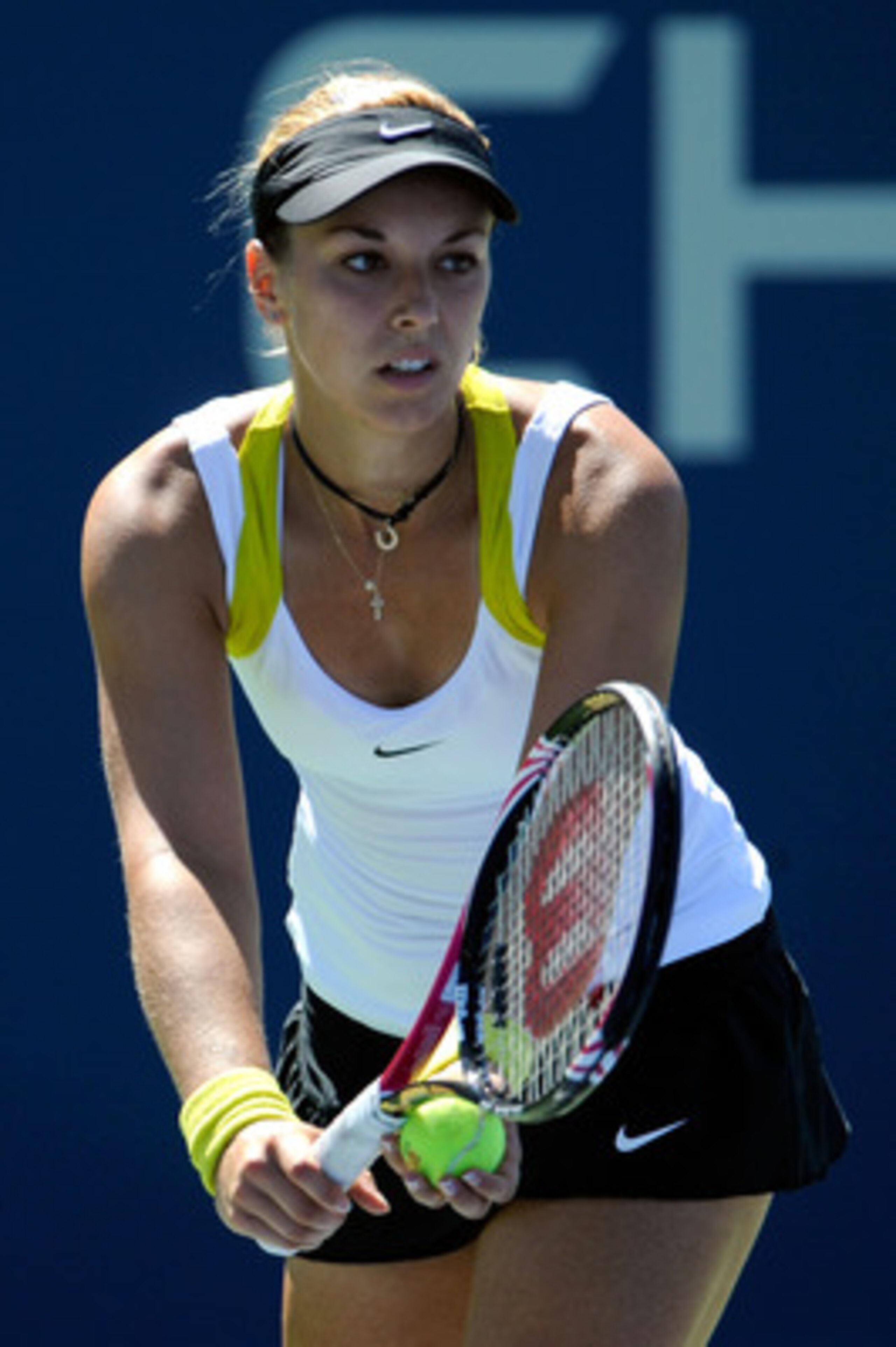 NEW YORK, NY - AUGUST 30:  Sabine Lisicki of Germany serves against Alona Bondarenko of Ukraine during Day Two of the 2011 US Open at the USTA Billie Jean King National Tennis Center on August 30, 2011 in the Flushing neighborhood of the Queens borough of
