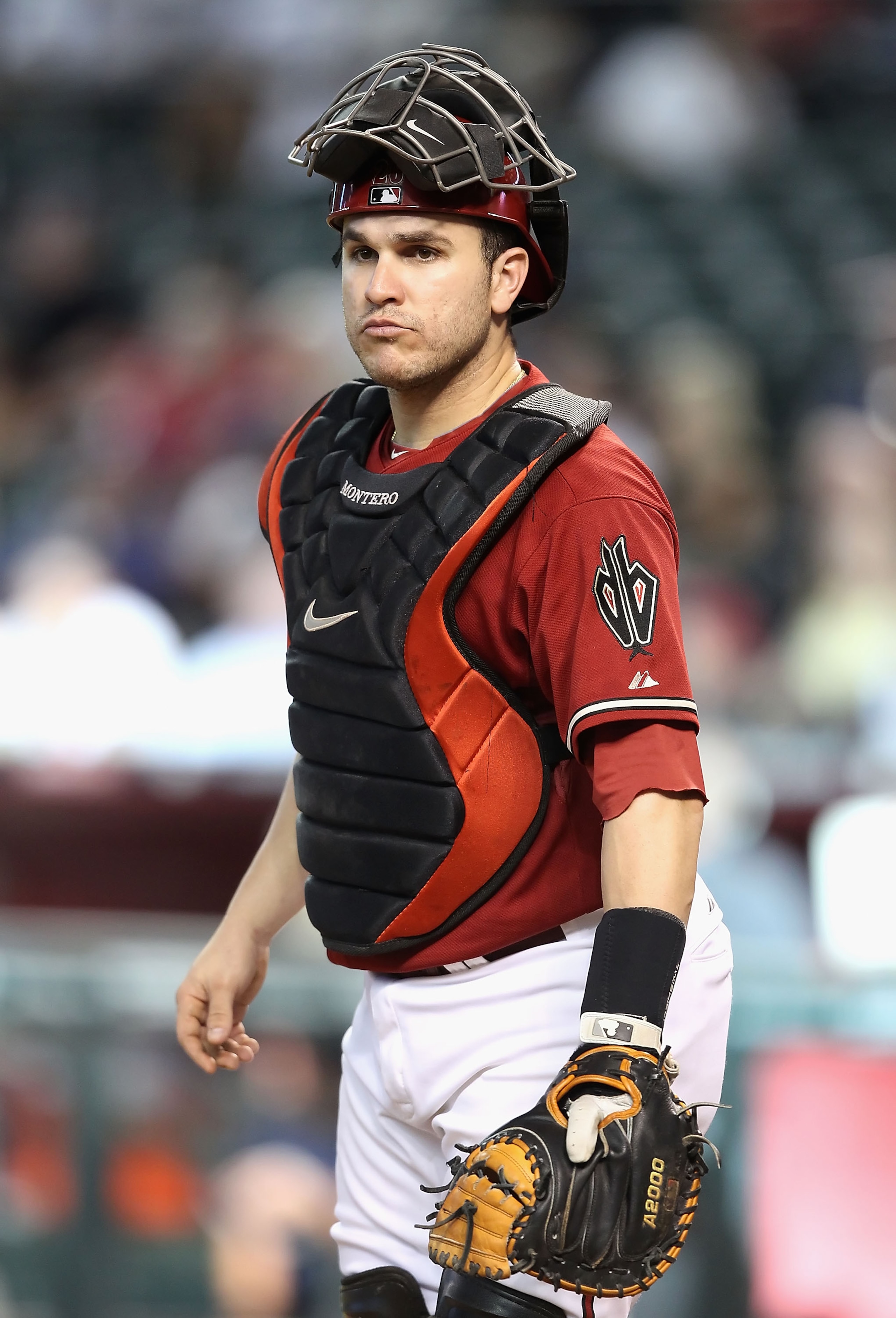 PHOENIX - SEPTEMBER 01:  Catcher Miguel Montero #26 of the Arizona Diamondbacks during the Major League Baseball game  against the San Diego Padres at Chase Field on September 1, 2010 in Phoenix, Arizona.  The Diamondbacks defeated the Padres 5-2.  (Photo