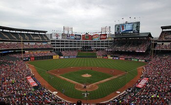 ARLINGTON, TX - APRIL 24:  Baseball fans watch a game between the Kansas City Royals and the Texas Rangers at Rangers Ballpark in Arlington on April 24, 2011 in Arlington, Texas.  (Photo by Ronald Martinez/Getty Images)