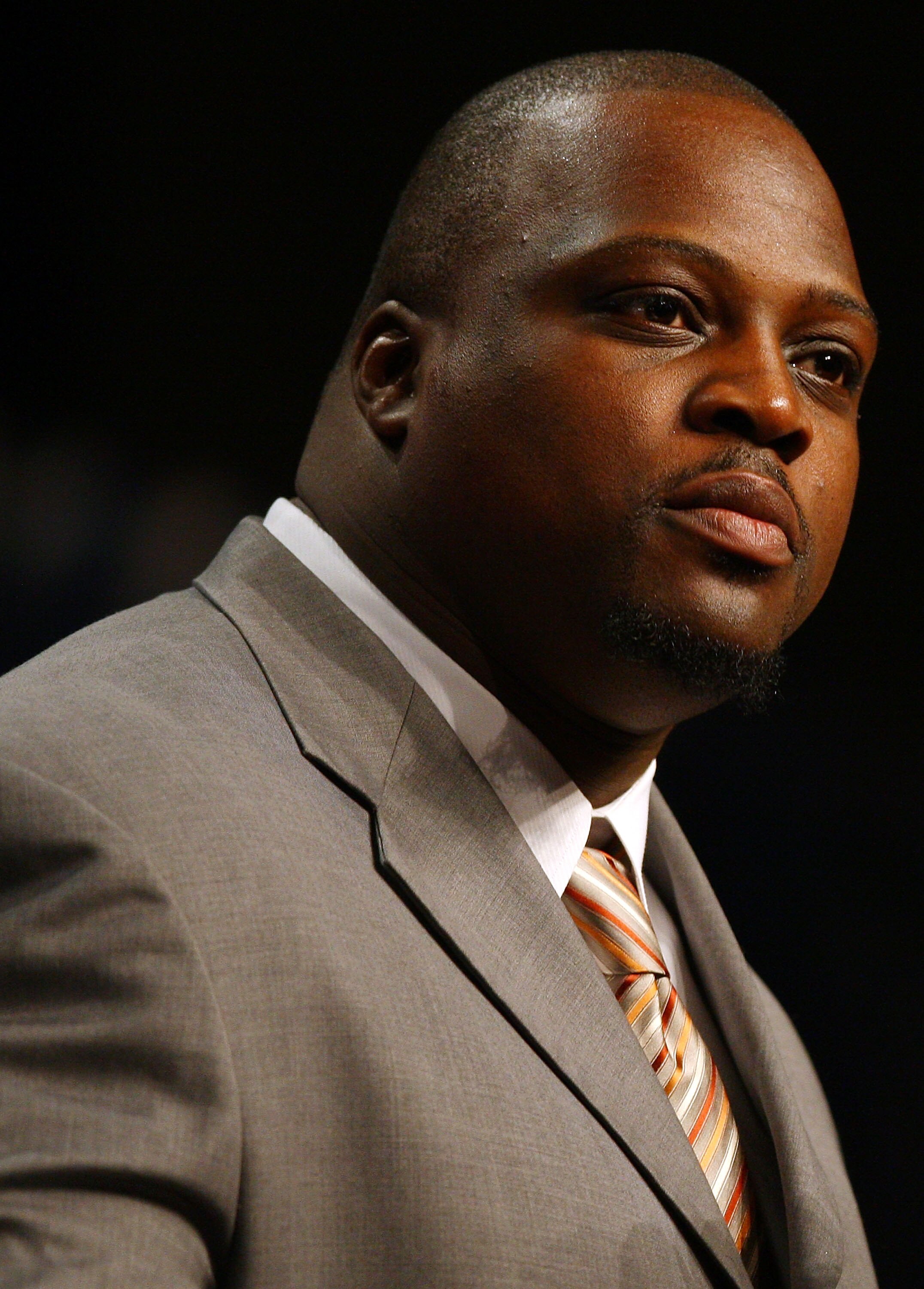 PHOENIX - FEBRUARY 01:  Brian Waters of the Kansas City Chiefs answers questions during the Walter Payton Award Press Conference on February 1, 2008 at the Phoenix Convention Center in Phoenix, Arizona. Jason Taylor, Hines Ward, Jason Witten and Brian Wat