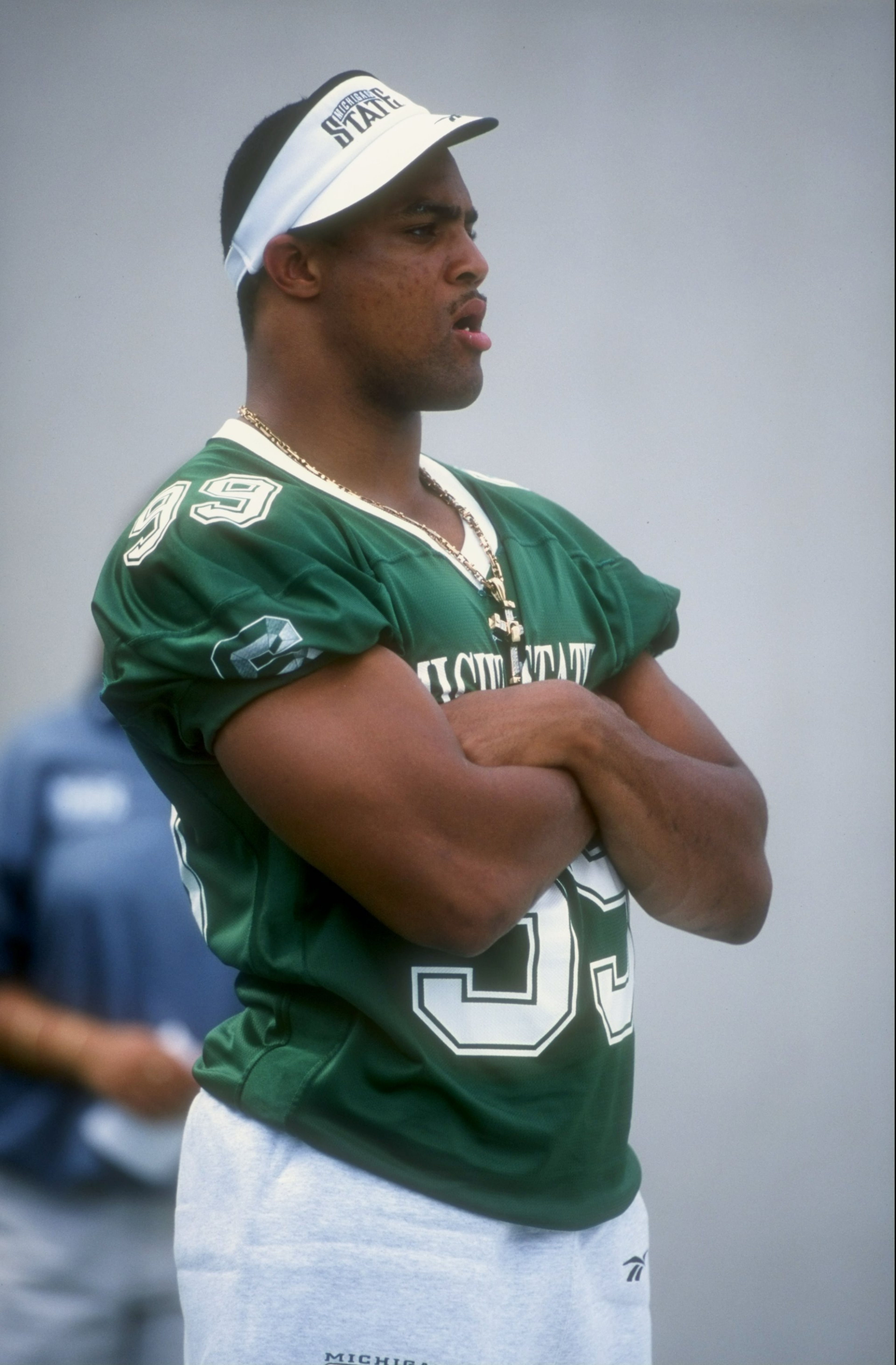 29 Aug 1998: Defensive end Dimitrius Underwood #99 of the Michigan State Spartans looks on during the Black Coaches Association Football Classic game against the Colorado State Rams at the Spartan Stadium in East Lansing, Michigan. The Rams defeated the 29 Aug 1998: Defensive end Dimitrius Underwood #99 of the Michigan State Spartans looks on during the Black Coaches Association Football Classic game against the Colorado State Rams at the Spartan Stadium in East Lansing, Michigan. The Rams defeated the