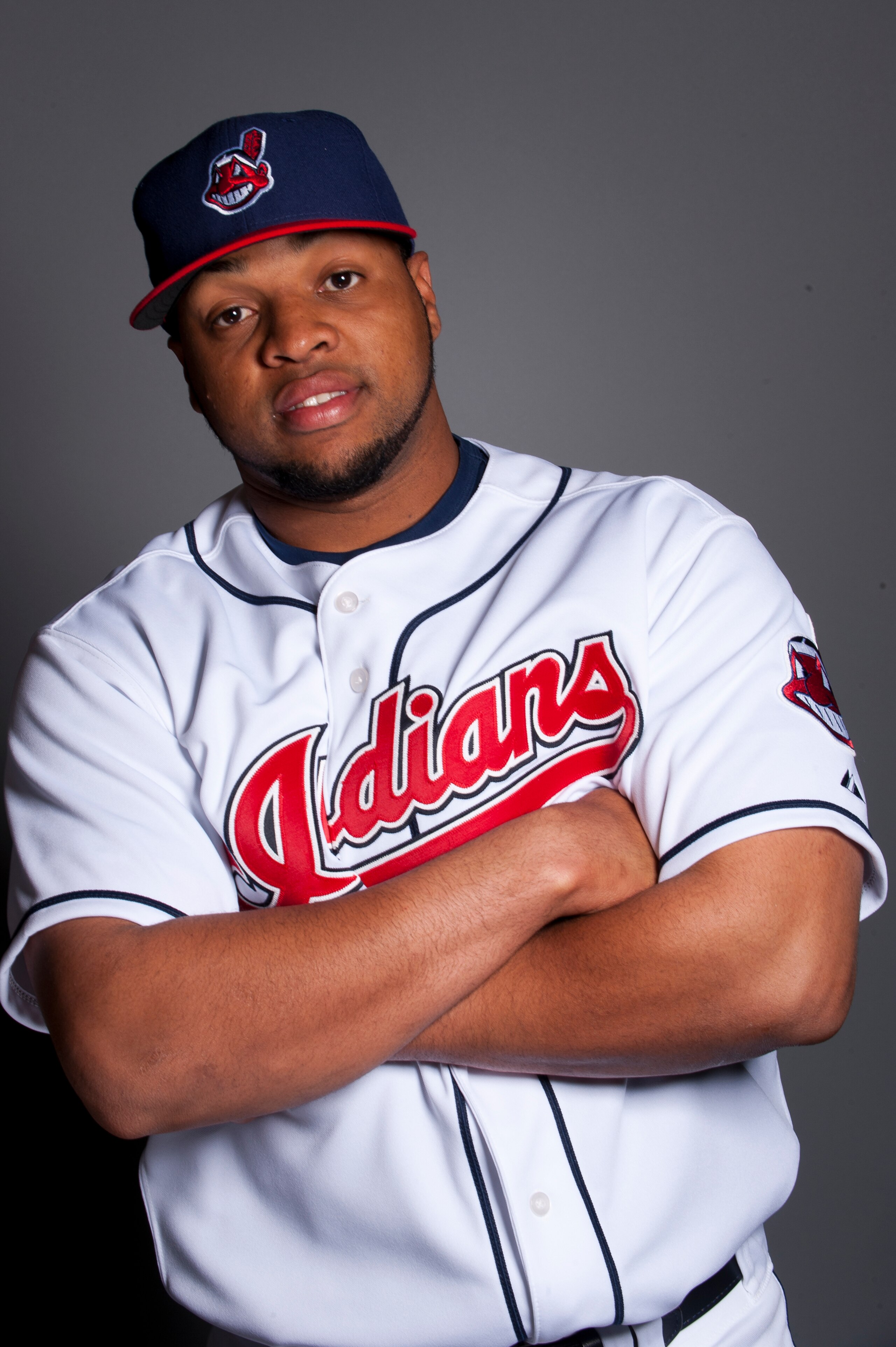 GOODYEAR, AZ - FEBRUARY 22: Carlos Santana #41 of the Cleveland Indians poses during their photo day at the Cleveland Indians Spring Training Complex on February 22, 2011 in Goodyear ,Arizona. (Photo by Rob Tringali/Getty Images)