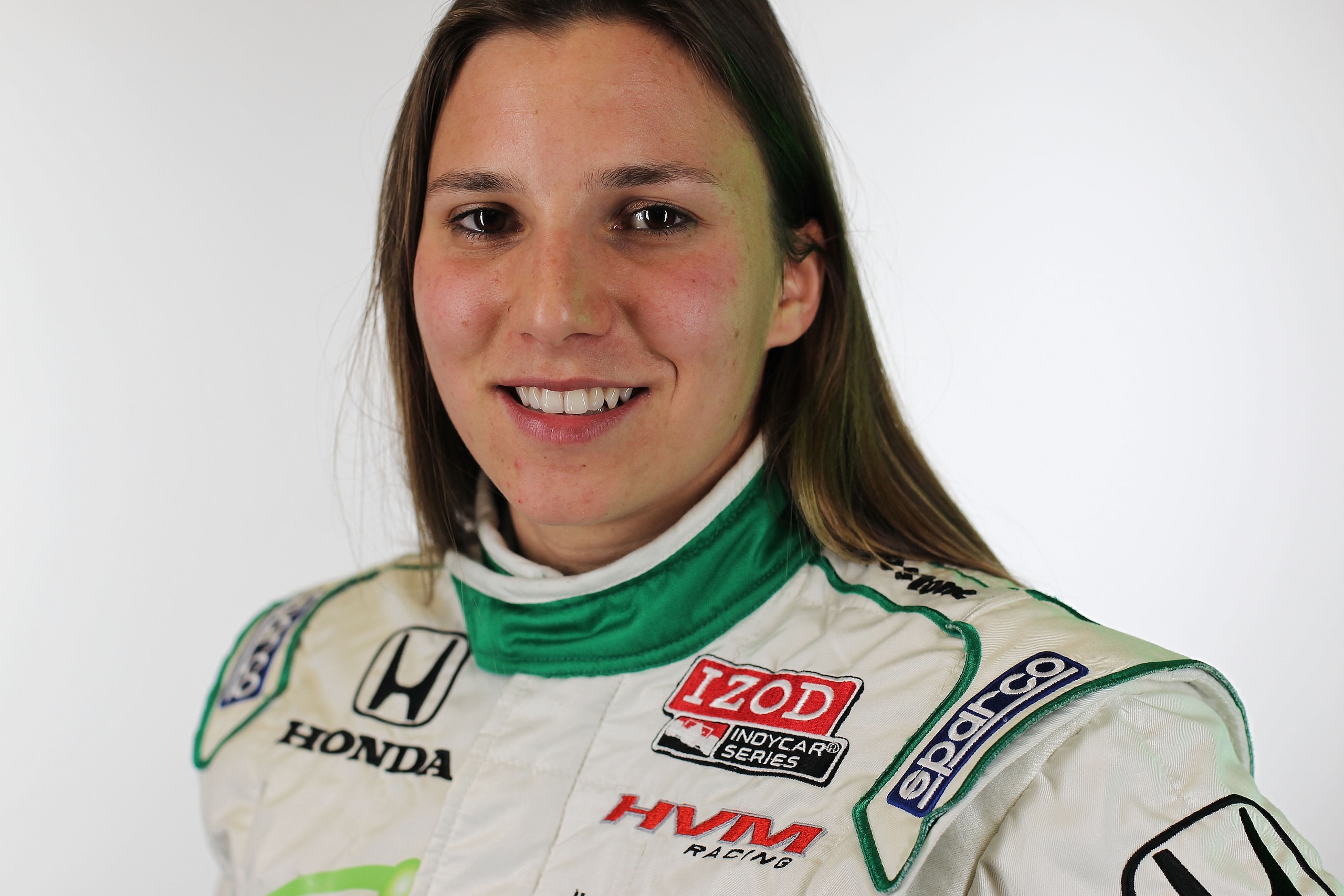 BIRMINGHAM, AL - MARCH 13:  Simona De Silvestro of Switzerland, driver of the #78 Nuclear Clean Air Energy HVM Racing Dallara Honda poses during the IRL Indy Car Series Media Day at Barber Motorsports Park on March 13, 2011 in Birmingham, Alabama.  (Photo
