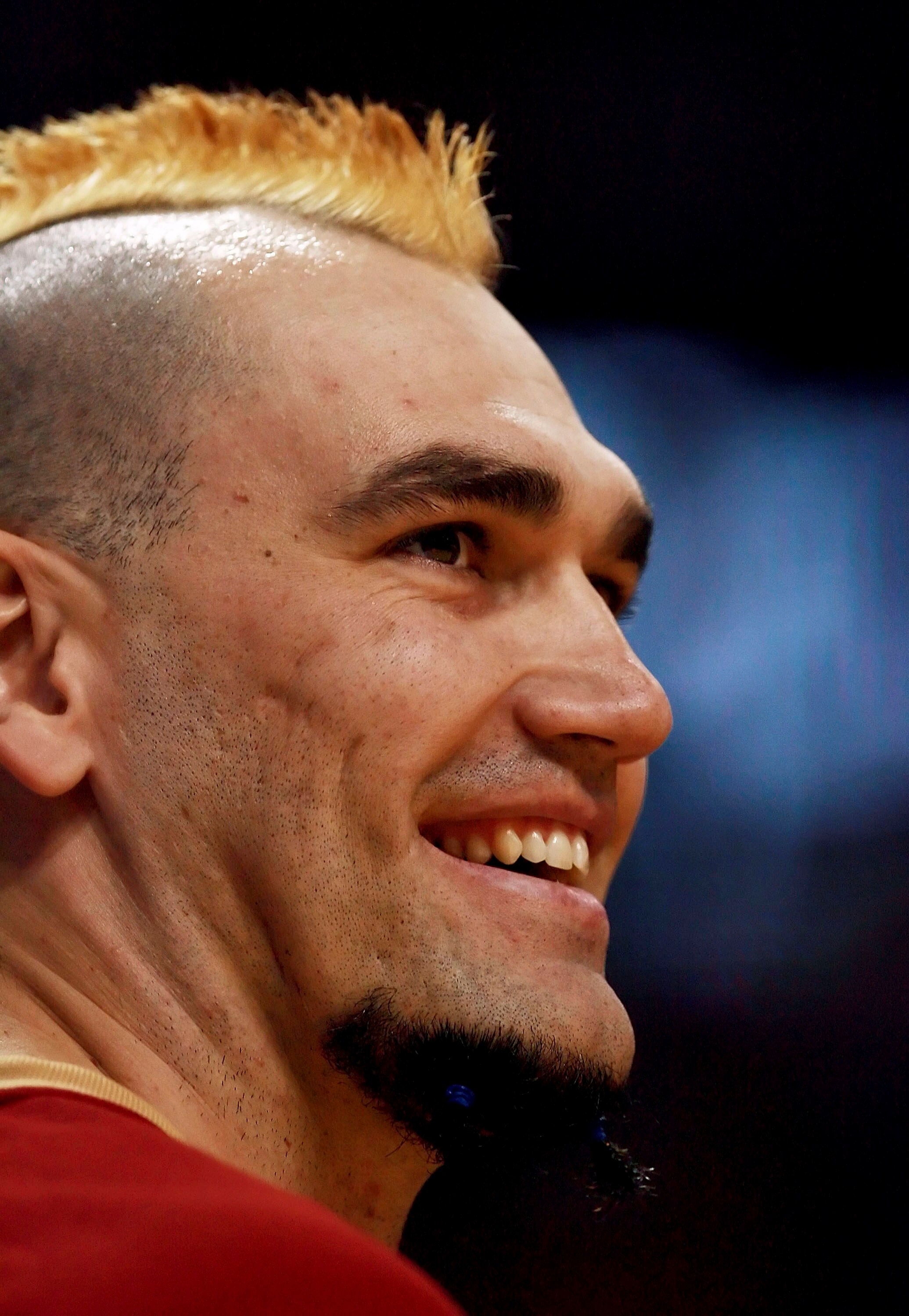 MIAMI - FEBRUARY 01:  Scot Pollard #31 of the Cleveland Cavaliers smiles from the sidelines while taking on the Miami Heat at American Airlines Arena February 1, 2007 in Miami, Florida. NOTE TO USER: User expressly acknowledges and agrees that, by downloa