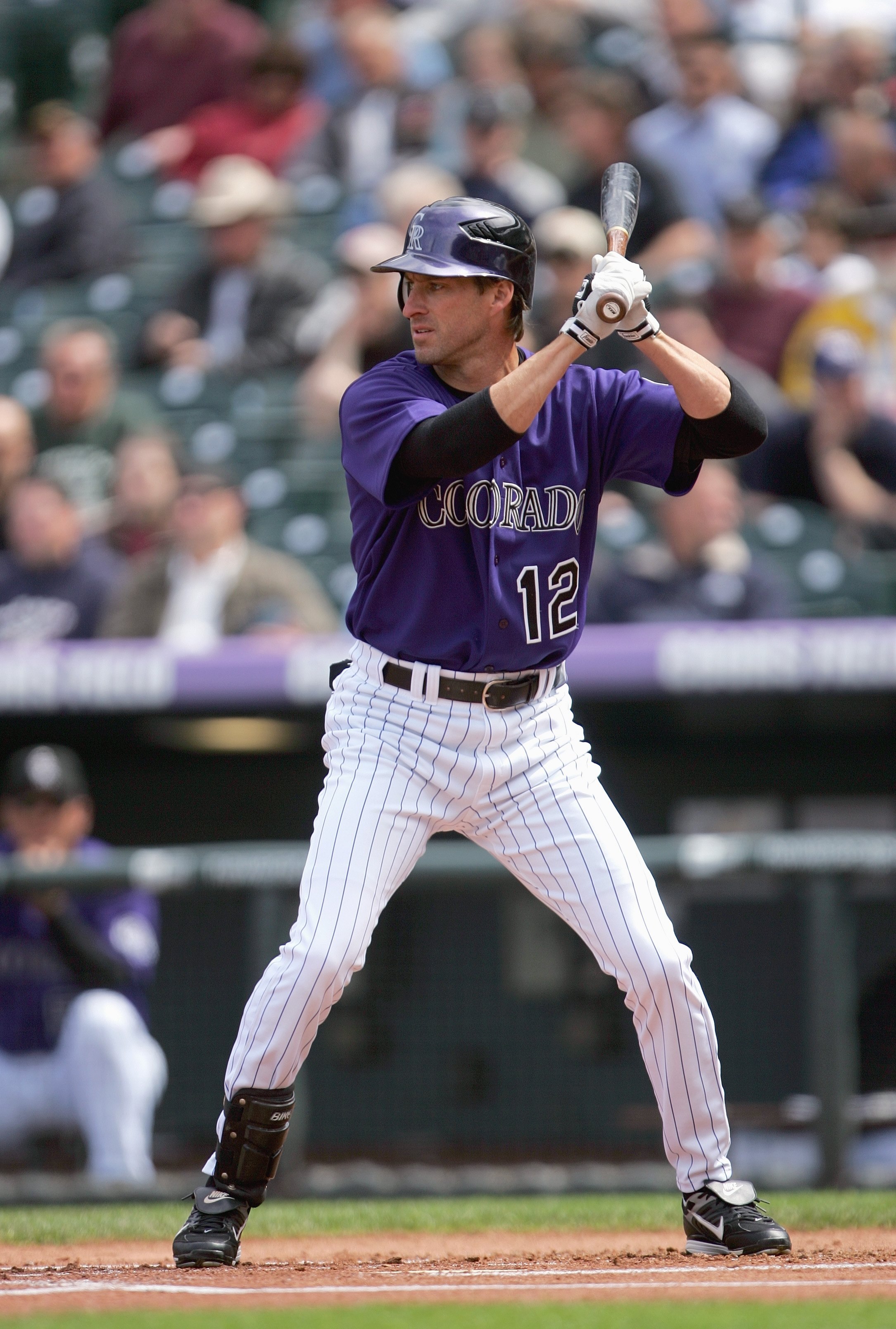 DENVER - APRIL 4:  Steve Finley #12 of the Colorado Rockies bats against the Arizona Diamondbacks at Coors Field on April 4, 2007 in Denver, Colorado. The Rockies won 11-4. (Photo by Doug Pensinger/Getty Images)