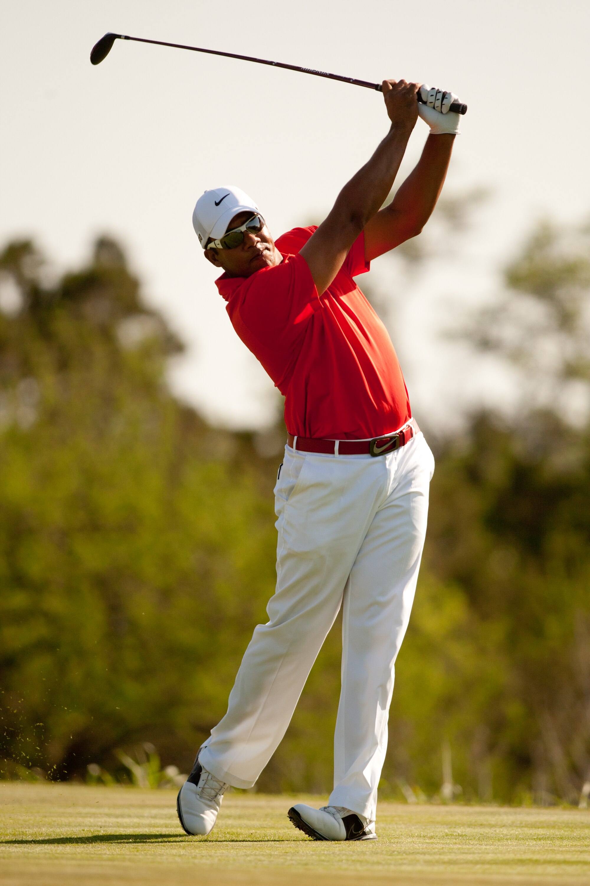 SAN ANTONIO, TX - APRIL 15: Jhonattan Vegas of Venezuela follows through on a tee shot during the second round of the Valero Texas Open at the AT&T Oaks Course at TPC San Antonio on April 15, 2011 in San Antonio, Texas. (Photo by Darren Carroll/Getty Imag