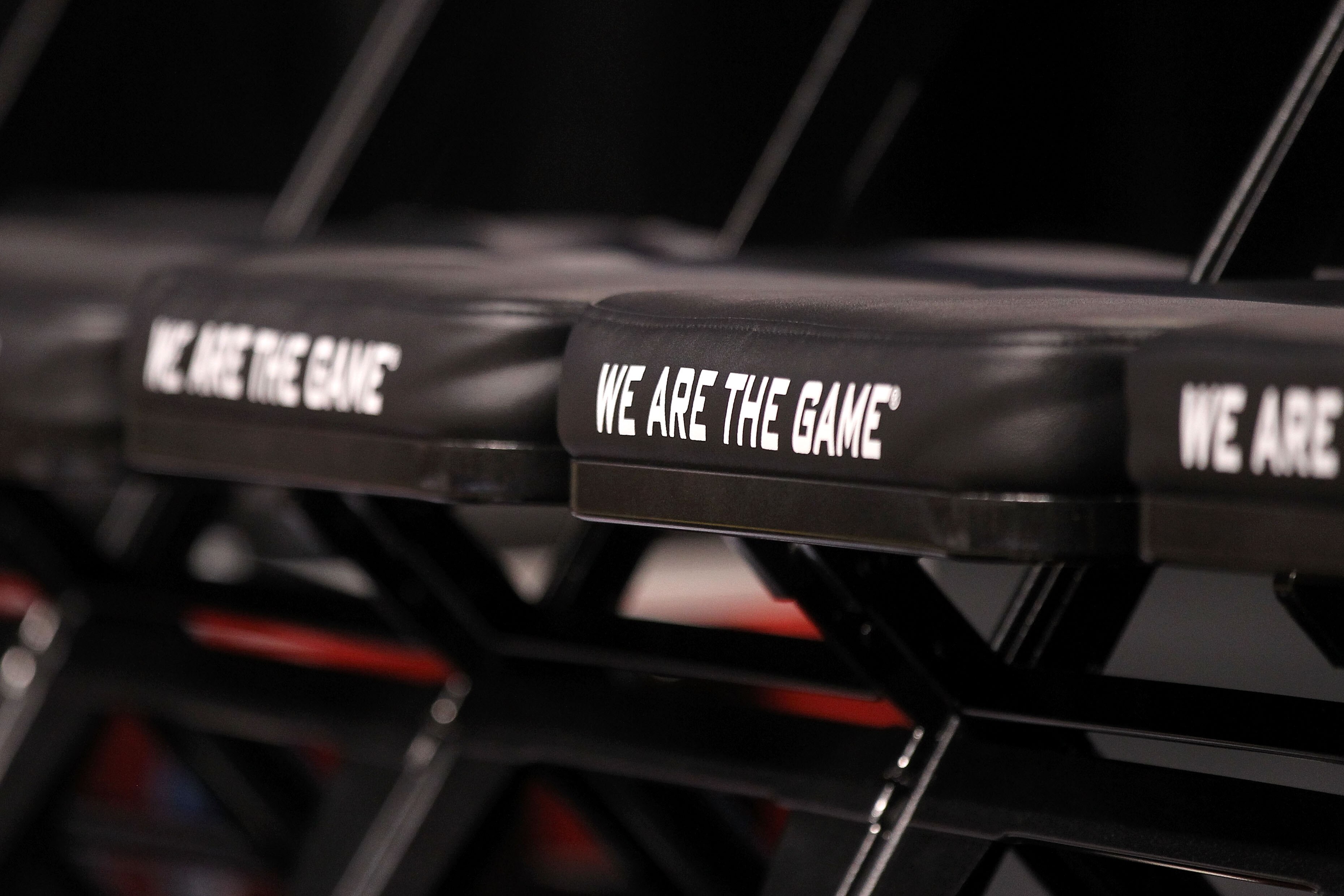 TAMPA, FL - MARCH 17:  'We are the game' is written on the chairs of the UCLA Bruins bench against the Michigan State Spartans during the second round of the 2011 NCAA men's basketball tournament at St. Pete Times Forum on March 17, 2011 in Tampa, Florida