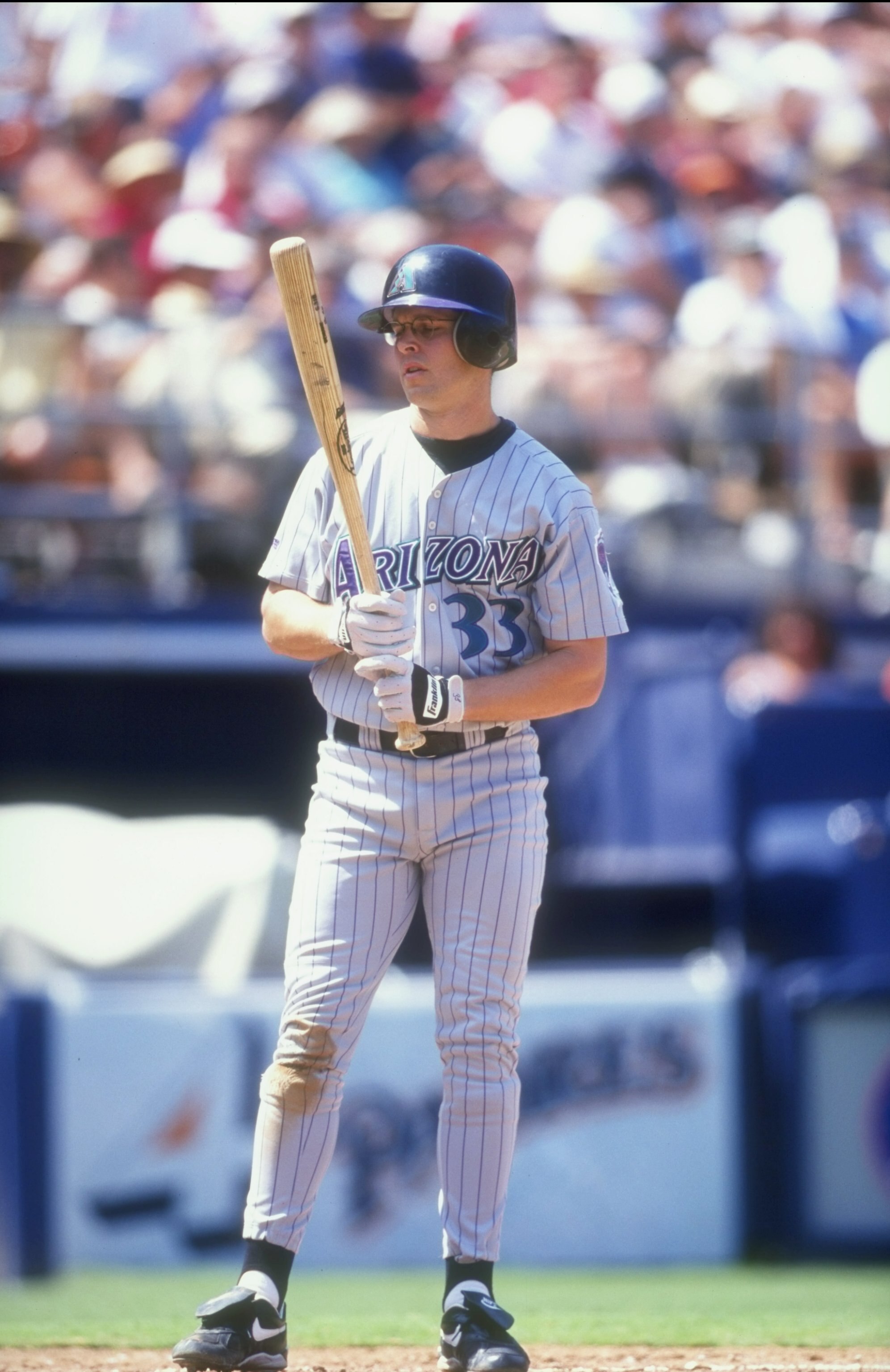 23 Jul 1998:  Infielder Jay Bell #33 of the Arizona Diamondbacks in action during a game against the San Diego Padres at Qualcomm Stadium in San Diego, California. The Padres defeated the Diamondbacks 3-0. Mandatory Credit: Tom Hauck  /Allsport