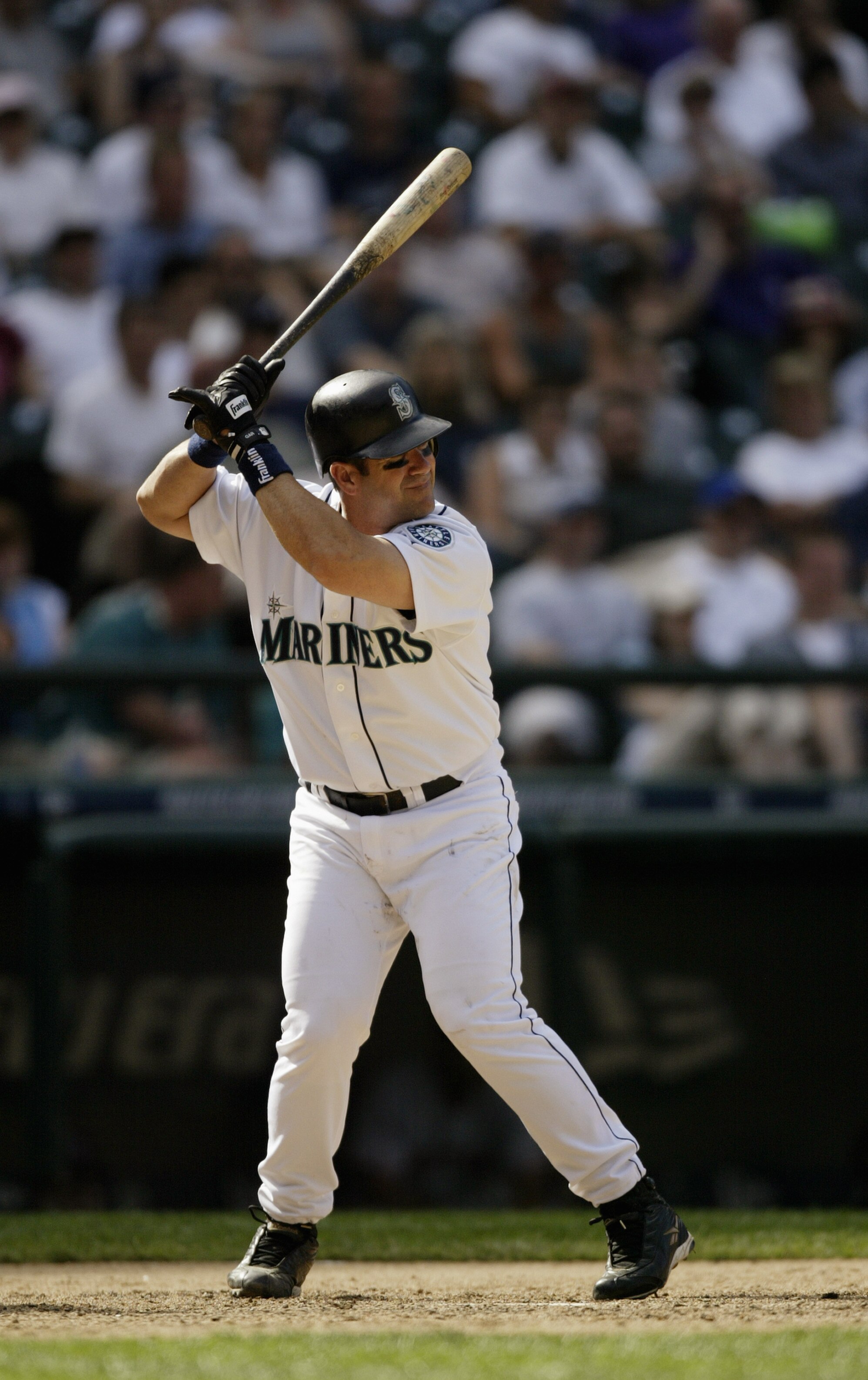 SEATTLE - JULY 20:  Edgar Martinez #11 of the Seattle Mariners bats during the game against the Boston Red Sox on July 20, 2004 at Safeco Field in Seattle, Washington.  The Red Sox defeated the Mariners 9-7.  (Photo by Otto Greule Jr/Getty Images)