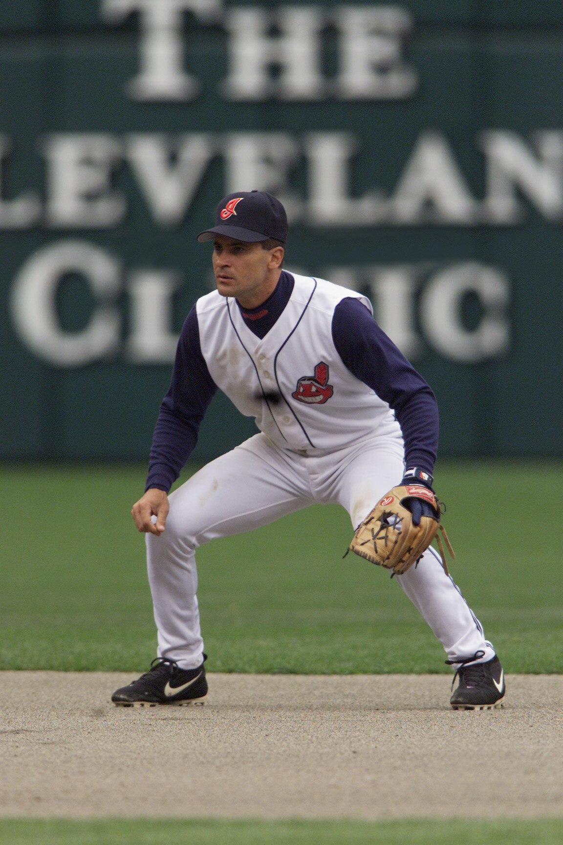 08  Apr 2002 : Omar Vizquel #13 of the Cleveland Indians in action  during the opening day game against  the Minnesota Twins at Jacobs Field in Cleveland, Ohio. The Indians won 9-5. DIGITAL IMAGE. Mandatory Credit: Tom Pidgeon /Getty Images