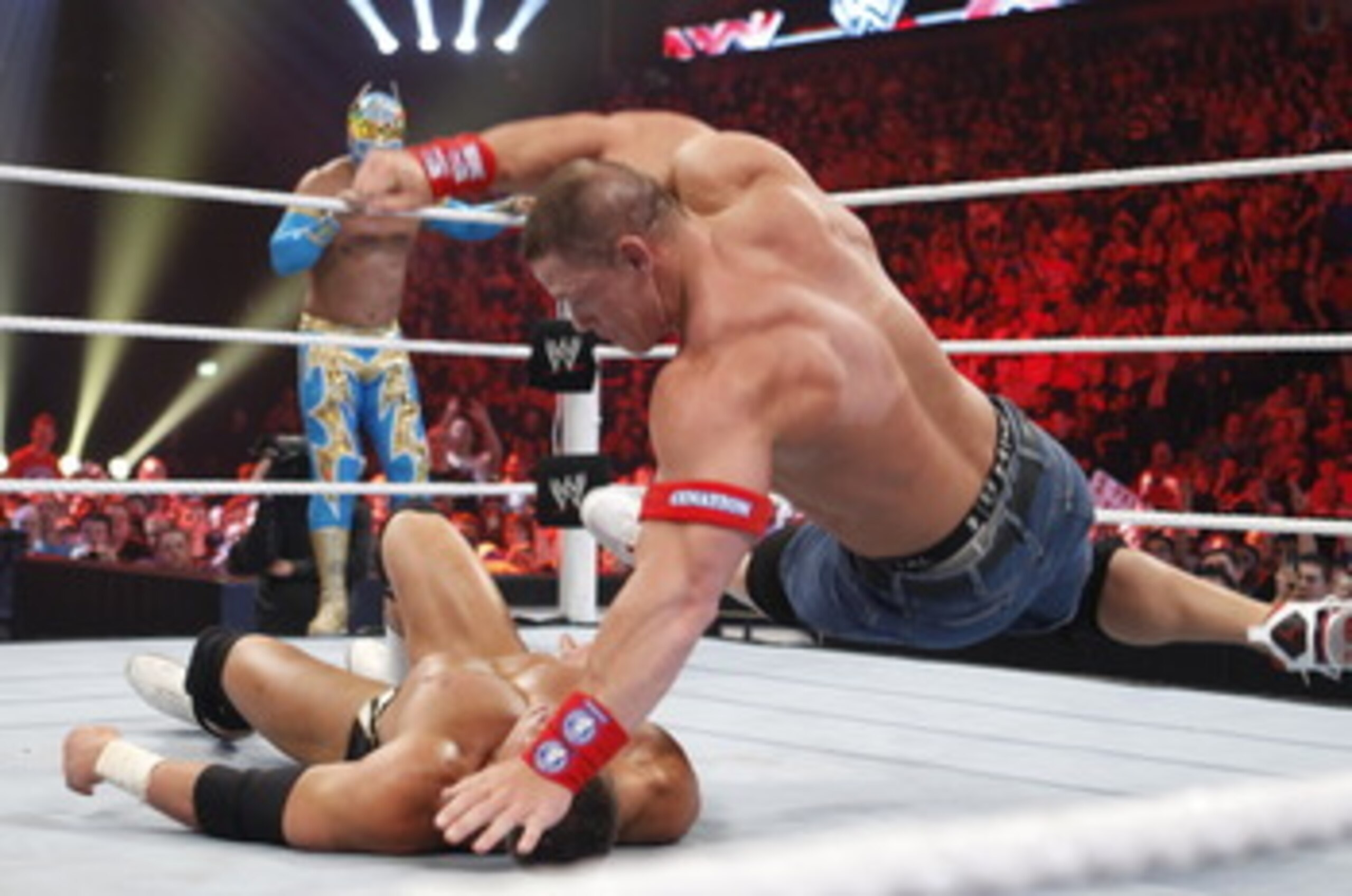 The tag-team match between John Cena and Sin Cara and the Miz and Alex Riley