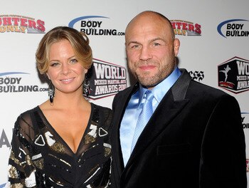 LAS VEGAS, NV - DECEMBER 01:  Annie Stanley (L) and mixed martial artist and actor Randy Couture arrive at the third annual Fighters Only World Mixed Martial Arts Awards 2010 at the Palms Casino Resort December 1, 2010 in Las Vegas, Nevada.  (Photo by Eth