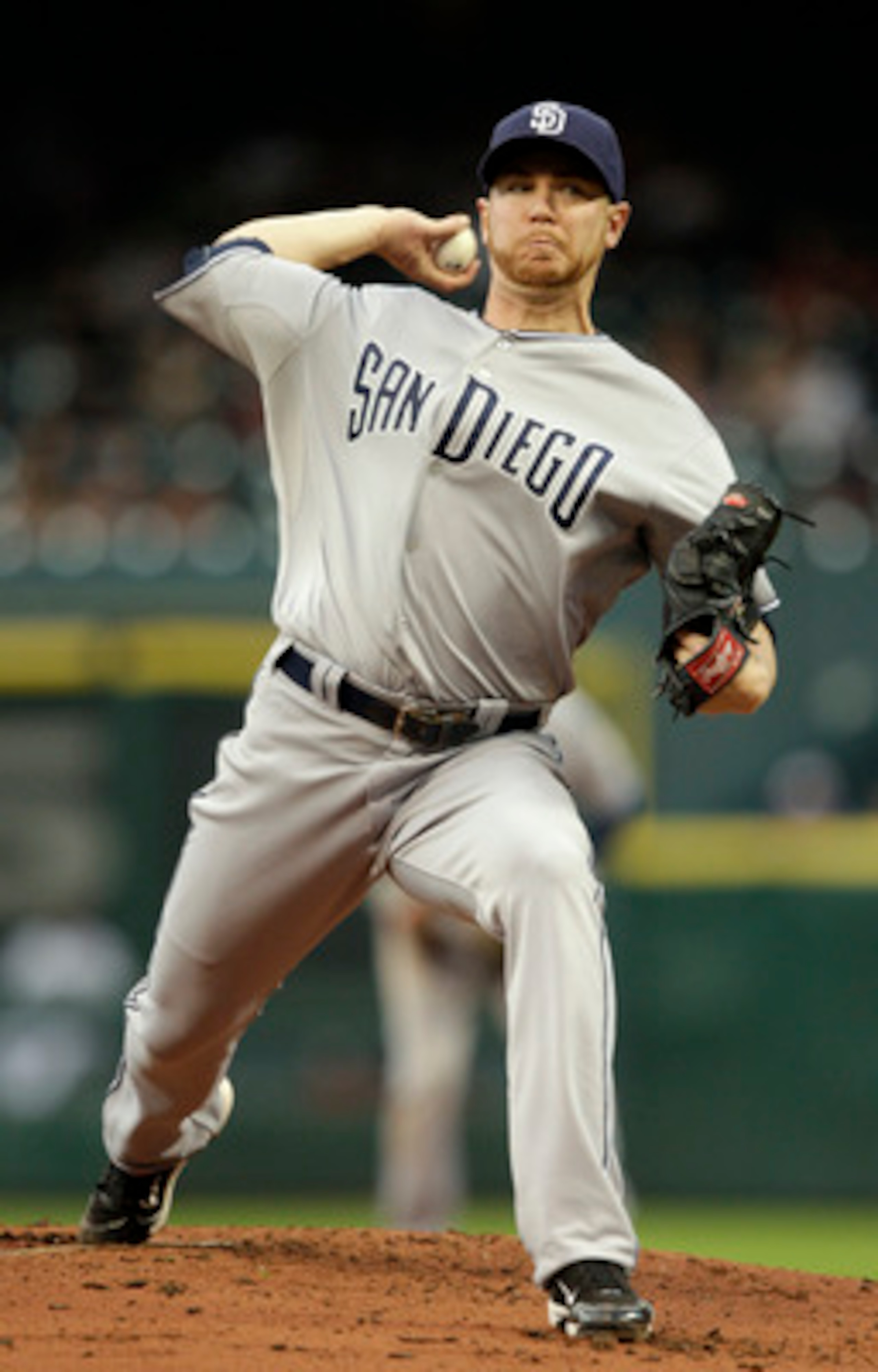HOUSTON - APRIL 14:  Pitcher Dustin Moseley #26 of the San Diego Padres throws in the first inning against the Houston Astros at Minute Maid Park on April 14, 2011 in Houston, Texas.  (Photo by Bob Levey/Getty Images)