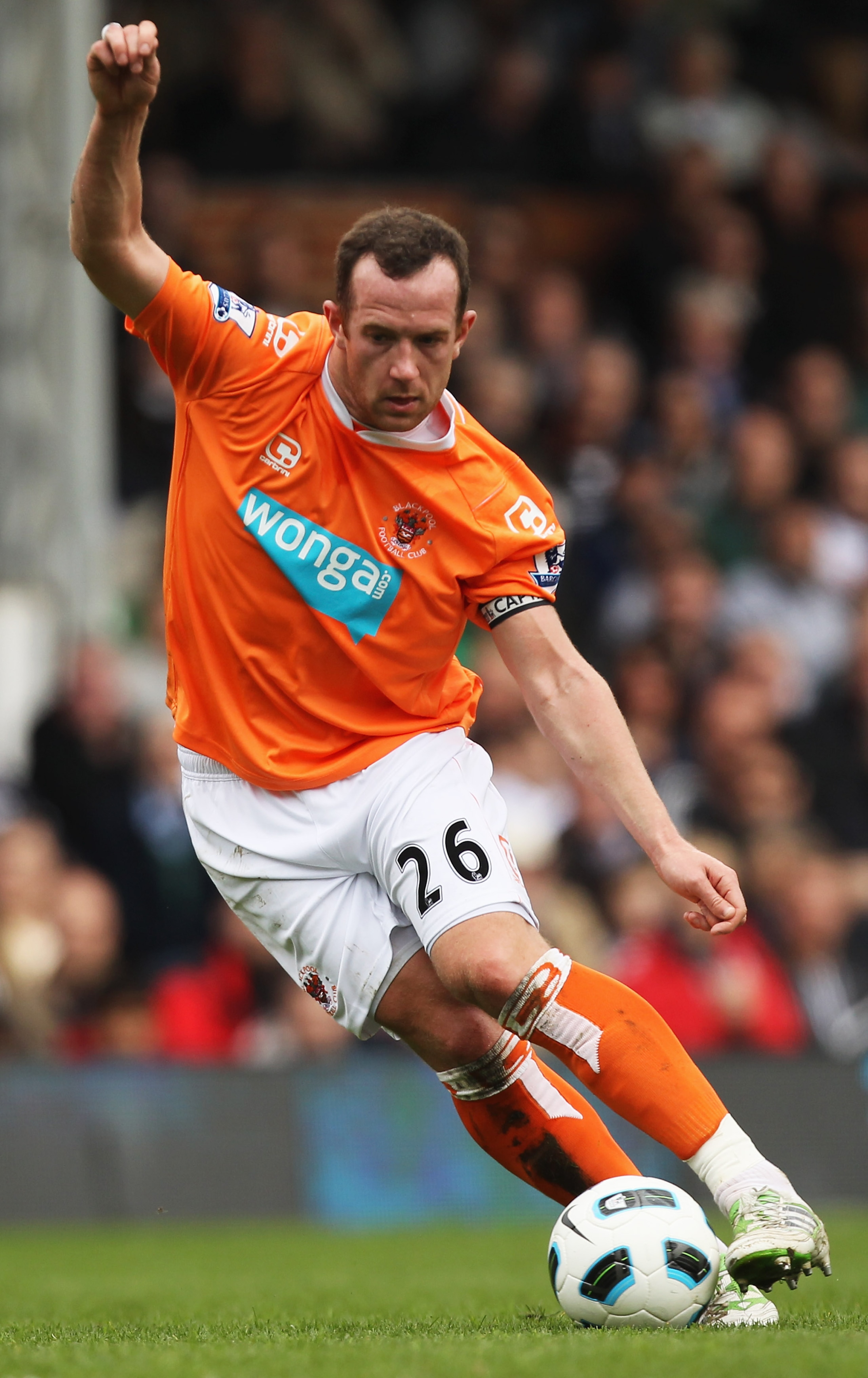 LONDON, ENGLAND - APRIL 03:  Charlie Adam of Blackpool in action during the Barclays Premier League match between Fulham and Blackpool at Craven Cottage on April 3, 2011 in London, England.  (Photo by Ian Walton/Getty Images)