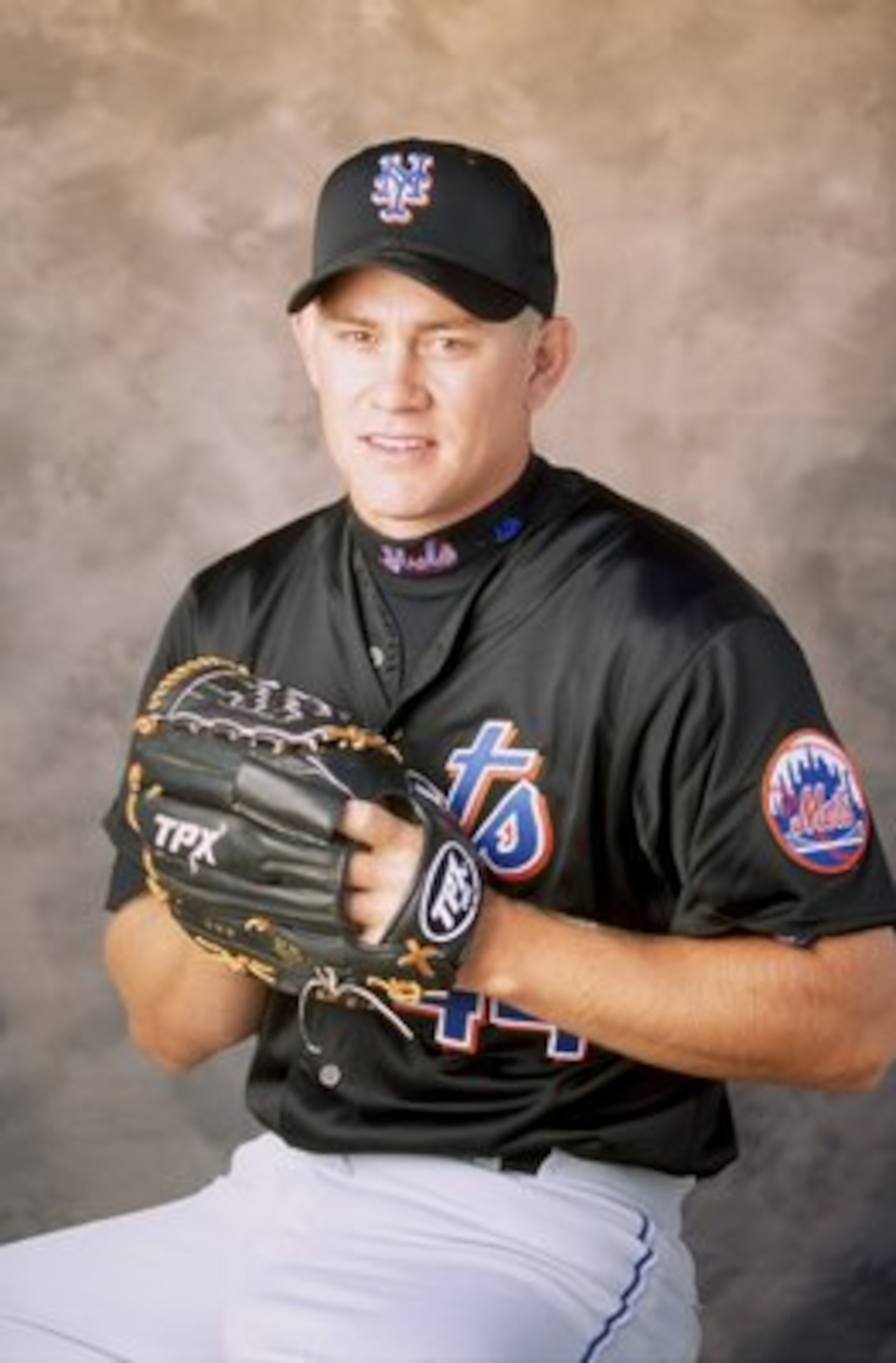 4 Mar 1999:  Pitcher Jason Isringhausen #44 of the New York Mets poses for a studio portrait on Photo Day during Spring Training at the Thomas J. White Stadium in Port St. Lucie, Florida. Mandatory Credit: Matthew Stockman  /Allsport