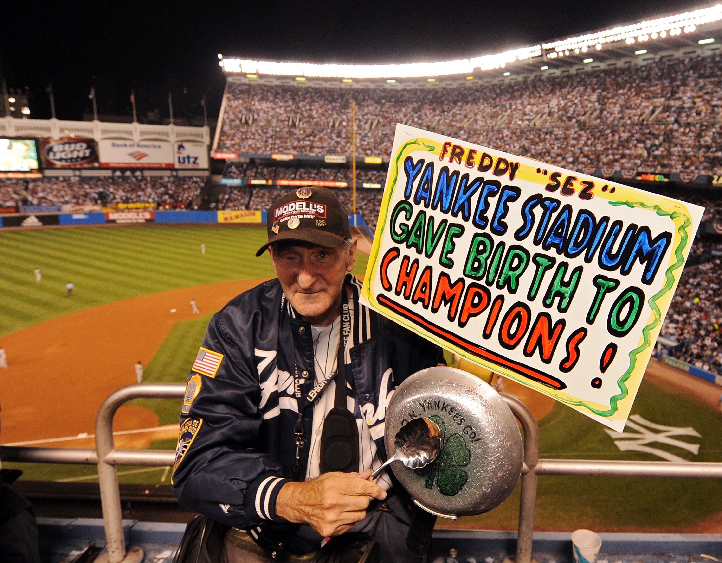 NEW YORK - SEPTEMBER 21:  Freddy Sez poses for a picture as the Baltimore Orioles play against the New York Yankees during the last regular season game at Yankee Stadium on September 21, 2008 in the Bronx borough of New York City. The Yankees are playing