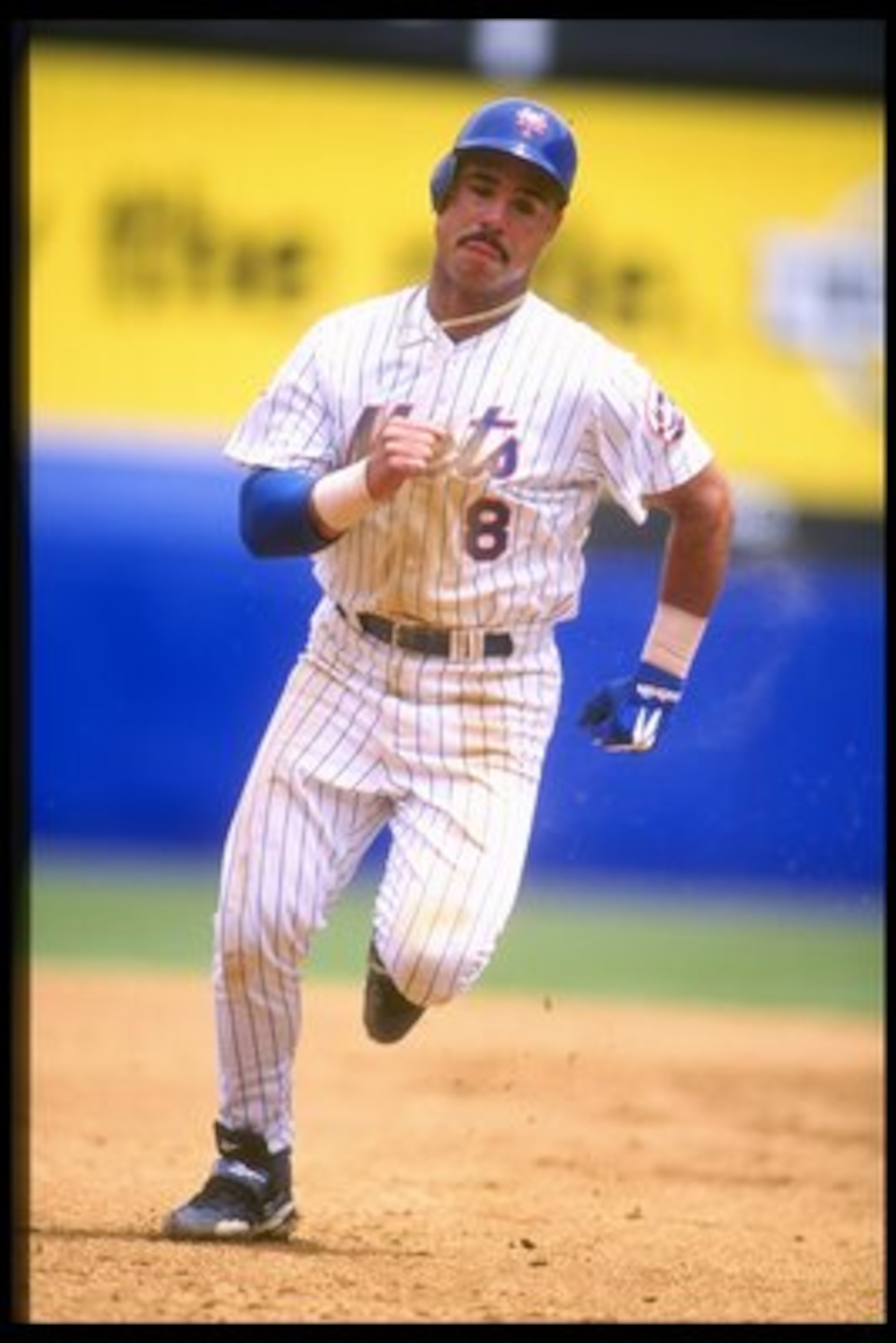 14 Jun 1997:  Carlos Baerga #8 of the New York Mets runs the bases during their interleague game against the Boston Red Sox at Shea Stadium in Flushing, New York. The Mets won 5-2. Mandatory Credit: Al Bello  /Allsport