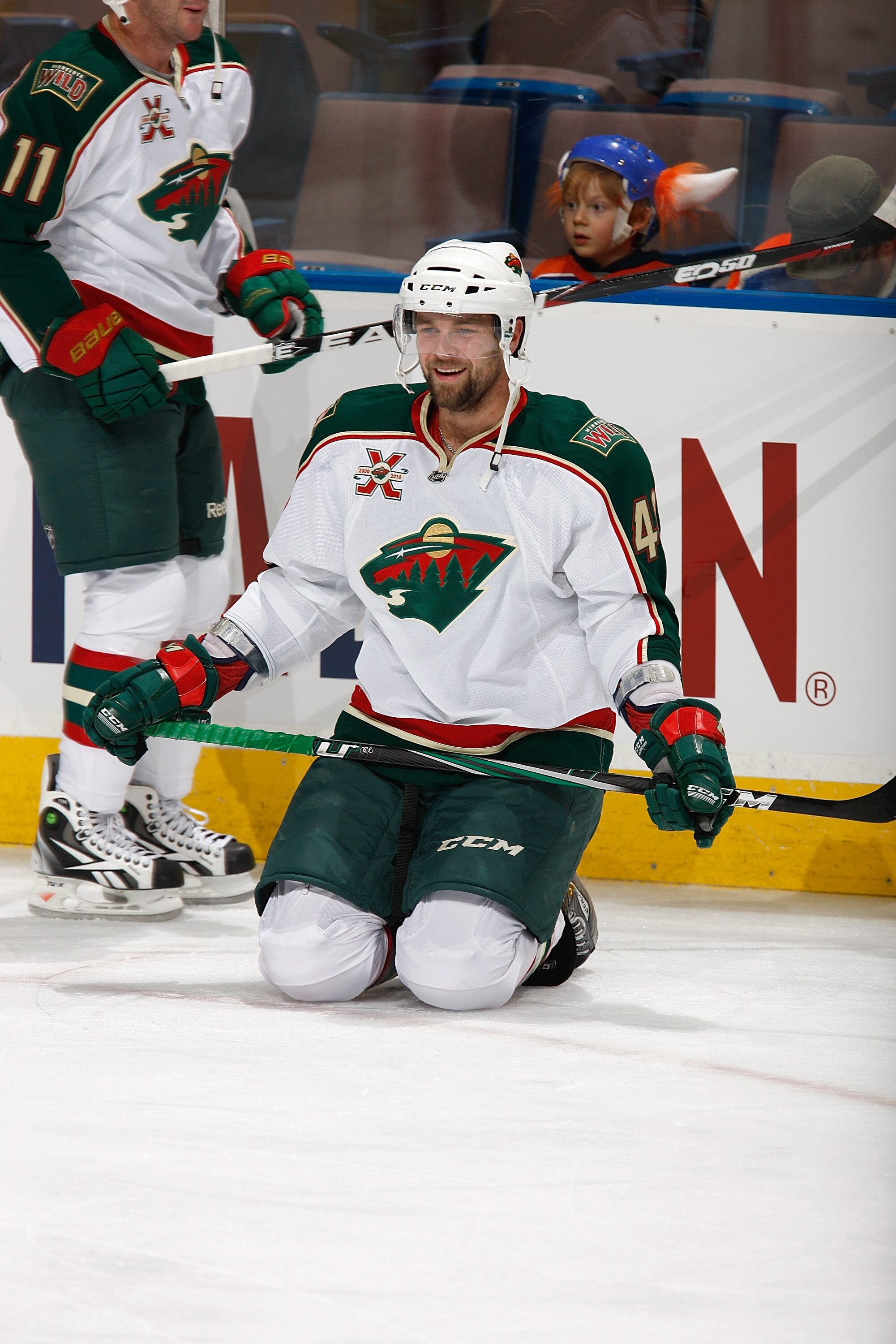 EDMONTON, CANADA - OCTOBER 21: Guillaume Latendresse #48 of the Minnesota Wild skates against the Edmonton Oilers on October 21, 2010 at Rexall Place in Edmonton, Alberta, Canada. (Photo by Dale MacMillan/Getty Images)