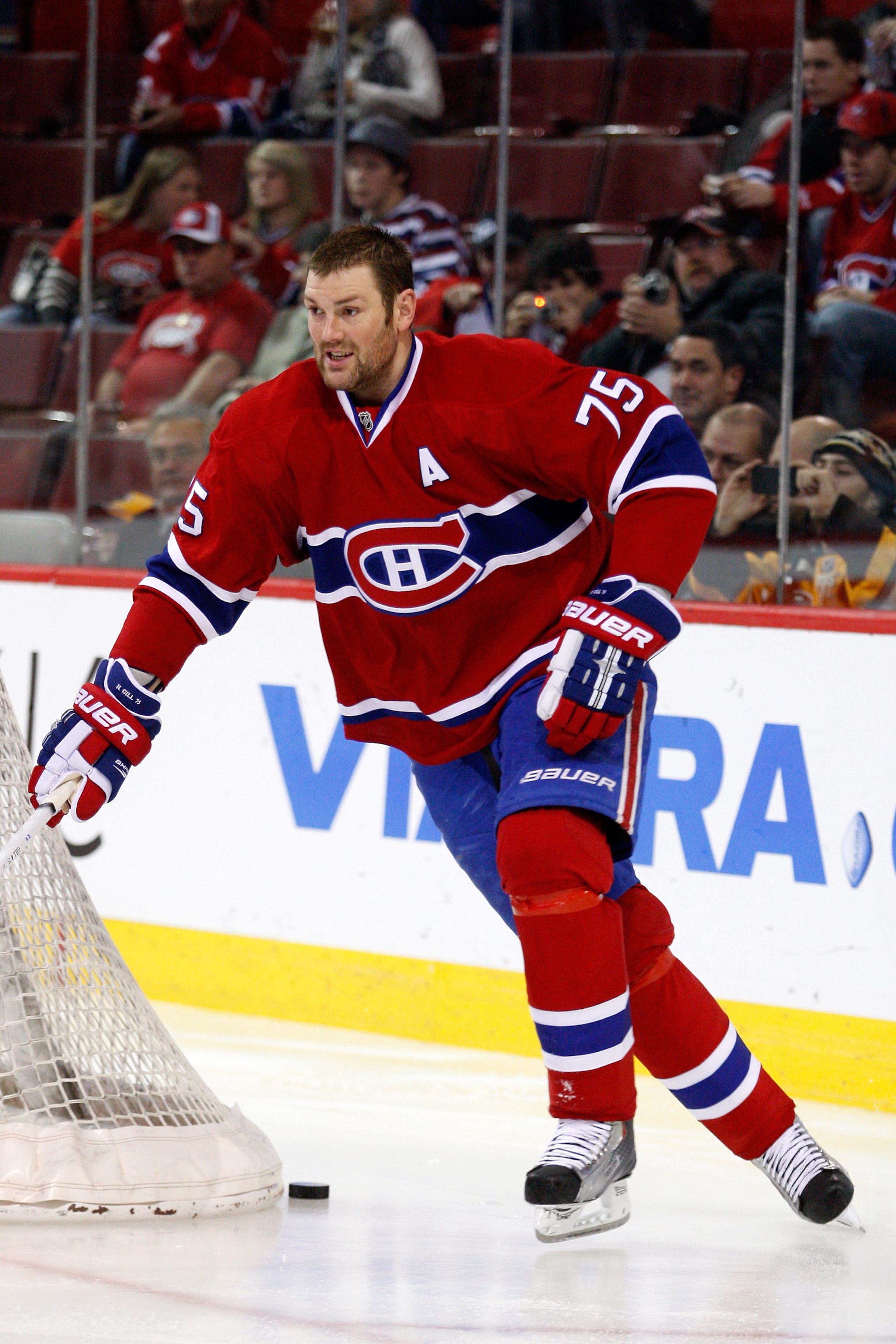MONTREAL, CANADA - JANUARY 8: Hal Gill #75 of the Montreal Canadiens skates during the warm up period prior to facing the Boston Bruins in their NHL game at the Bell Centre on January 8, 2011 in Montreal, Quebec, Canada. The Canadiens defeated the Bruin MONTREAL, CANADA - JANUARY 8: Hal Gill #75 of the Montreal Canadiens skates during the warm up period prior to facing the Boston Bruins in their NHL game at the Bell Centre on January 8, 2011 in Montreal, Quebec, Canada. The Canadiens defeated the Bruin