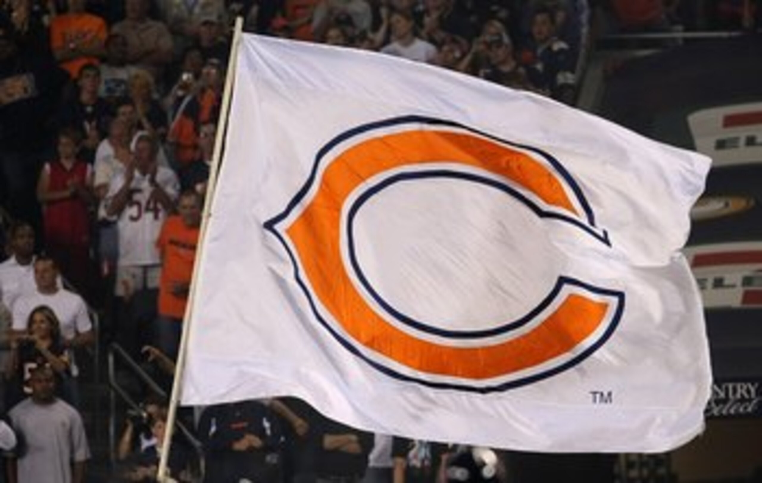 CHICAGO - SEPTEMBER 23:  A giant flag for the Chicago Bears is seen during pregame festivities against the Dallas Cowboys at Soldier Field on September 23, 2007 in Chicago, Illinois.  (Photo by Jonathan Daniel/Getty Images)